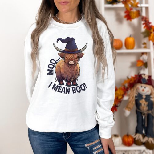 Moo I Mean Boo: Fun Cow Ghost Halloween Matching Shirts image 0