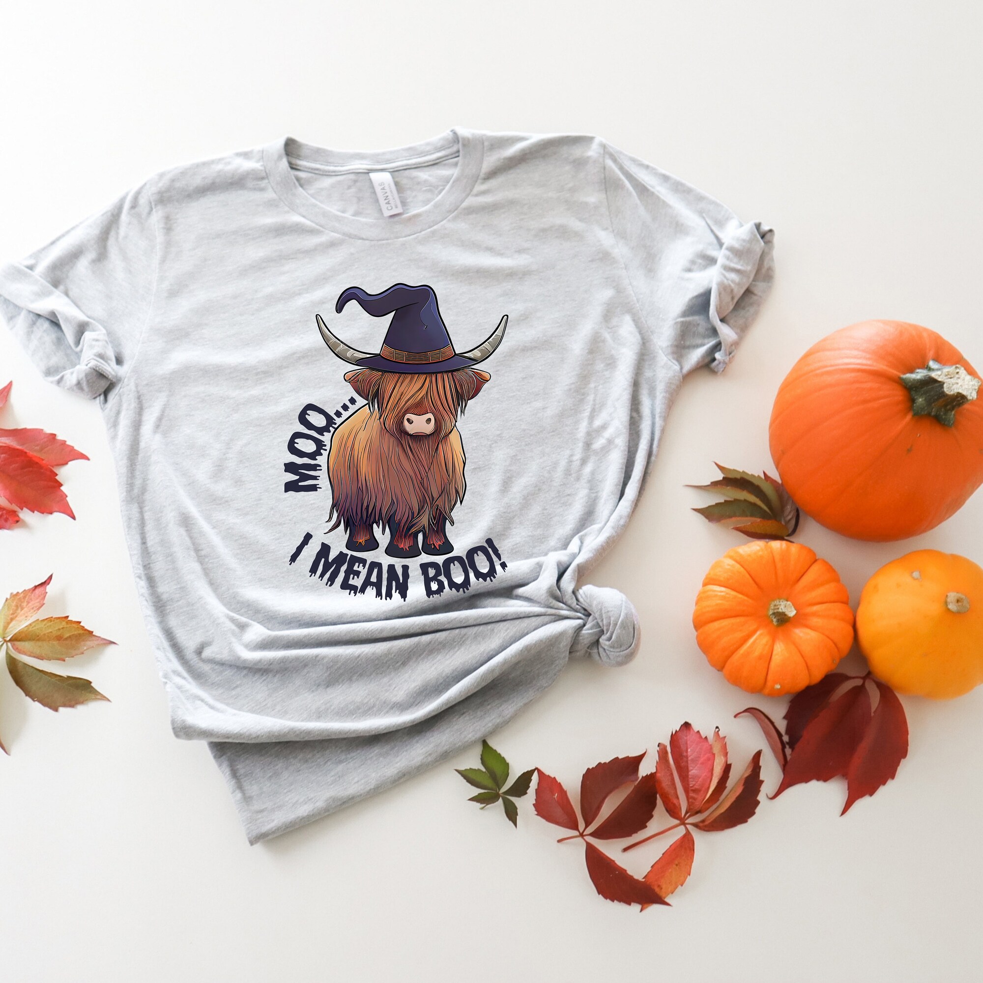 Moo I Mean Boo: Fun Cow Ghost Halloween Matching Shirts image 4