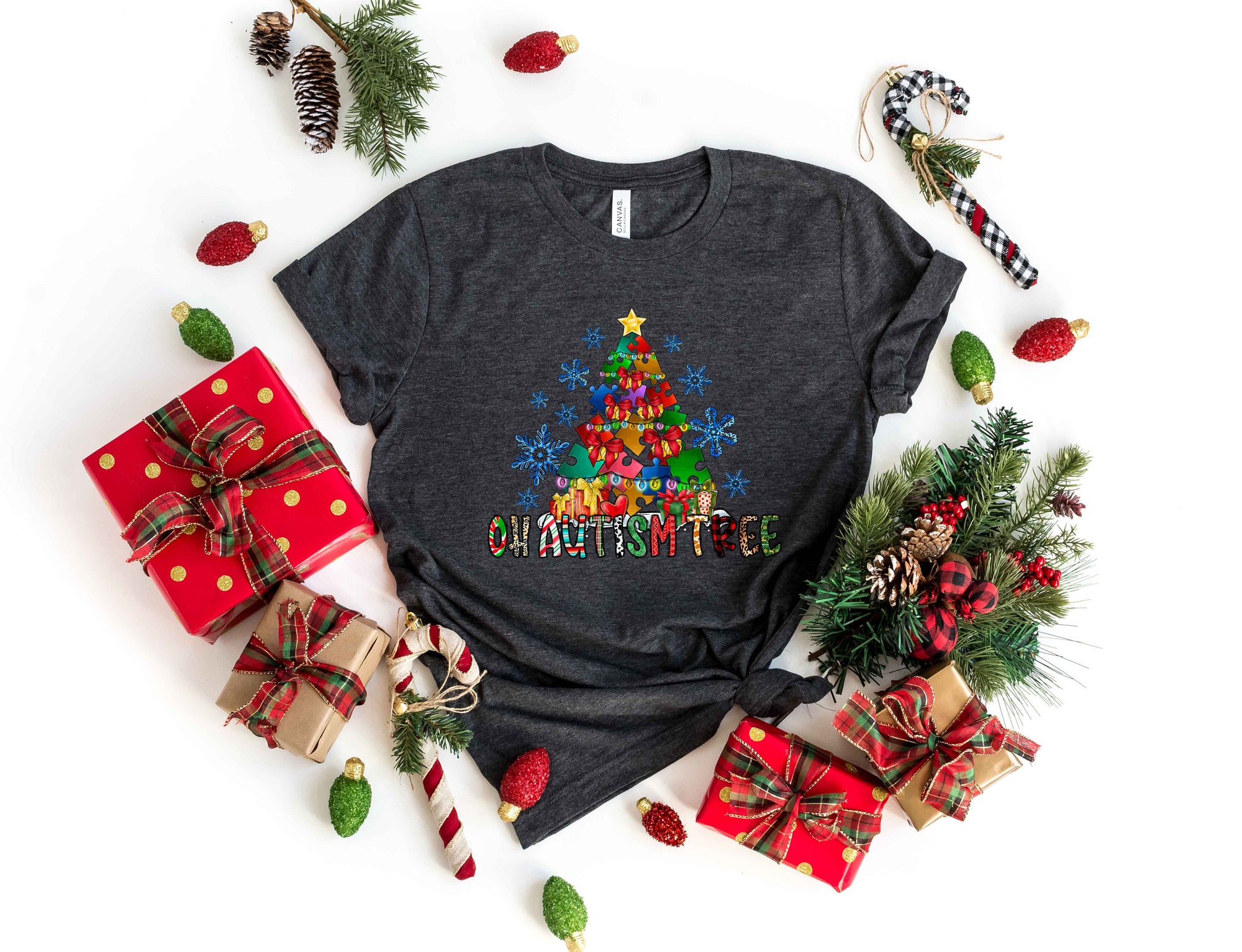 Christmas Puzzle Shirt | Merry Christmas Autism Awareness image 1