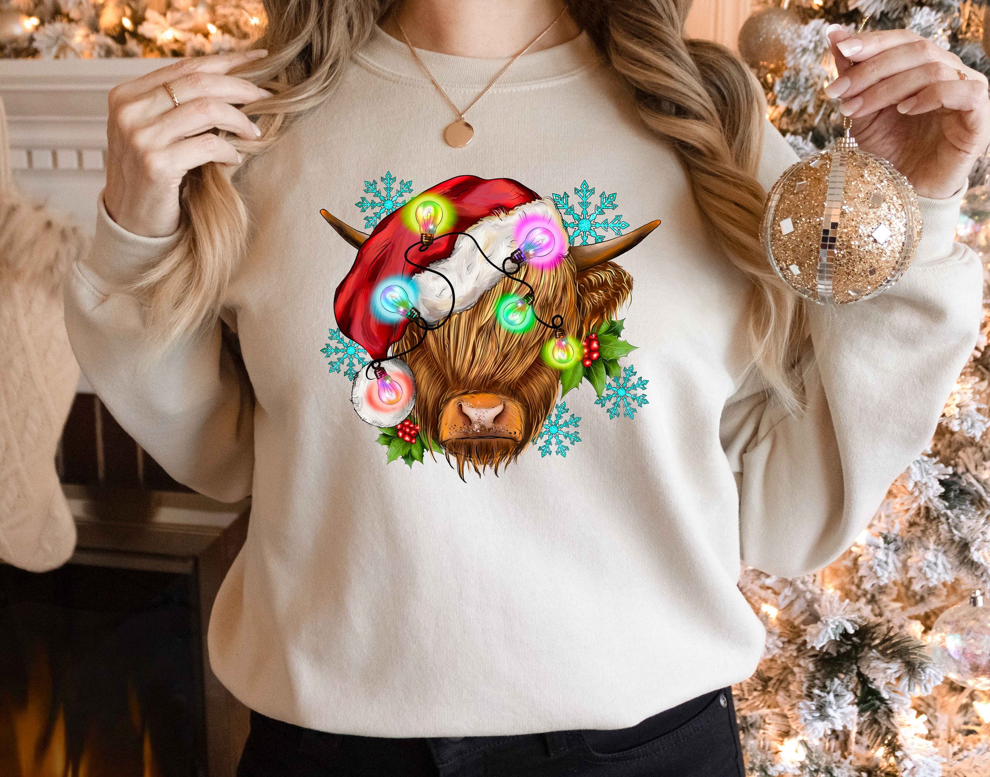 Cow Christmas Shirts: Sweatshirt Heifers Tee Highland Farm Animal Lover image 1