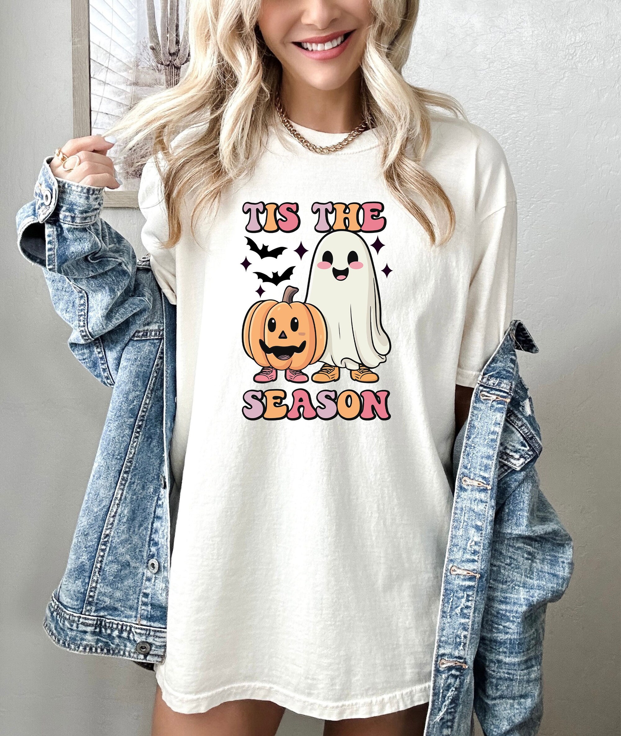 Tis The Season Shirt: Cute Pumpkin Spooky Season Halloween Tee image 0