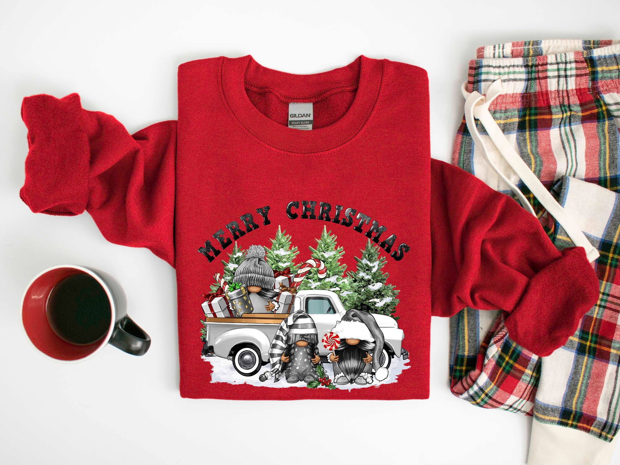 Merry Christmas Shirt | Cute Family Holiday Tee with Christmas Tree & Santa Design image 3