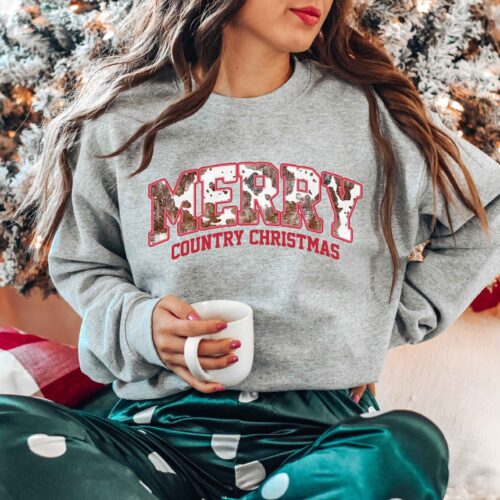 "Merry County Christmas Shirt: Cute Family Tree Holiday Tee" image 0