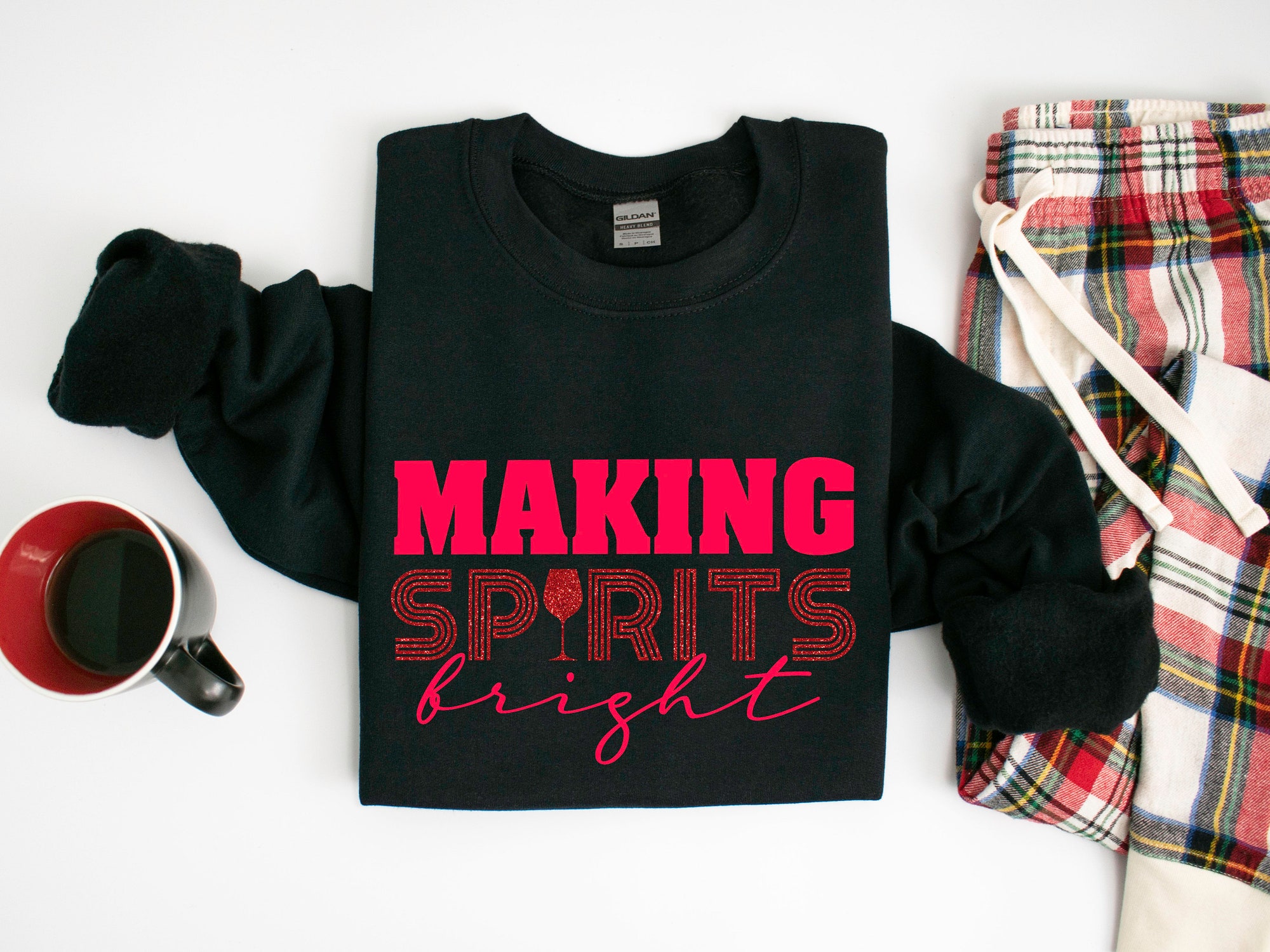 Making Spirits Bright Christmas Sweatshirt: Country Farmer Gift Tee image 1