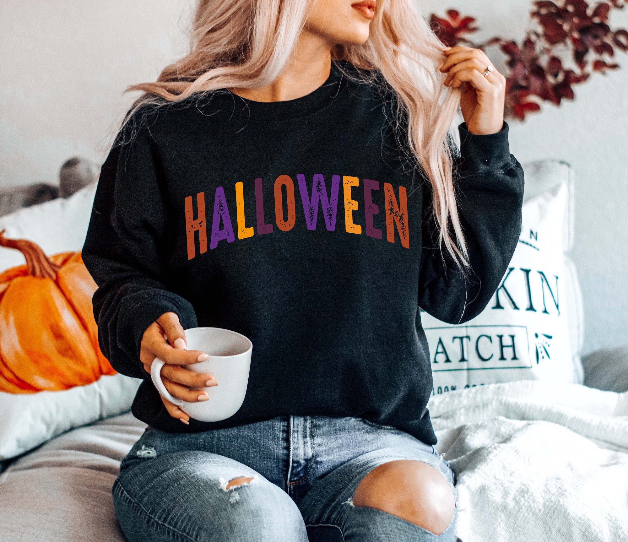 Halloween Trick Or Treat Spooky Boo Sweatshirt image 1