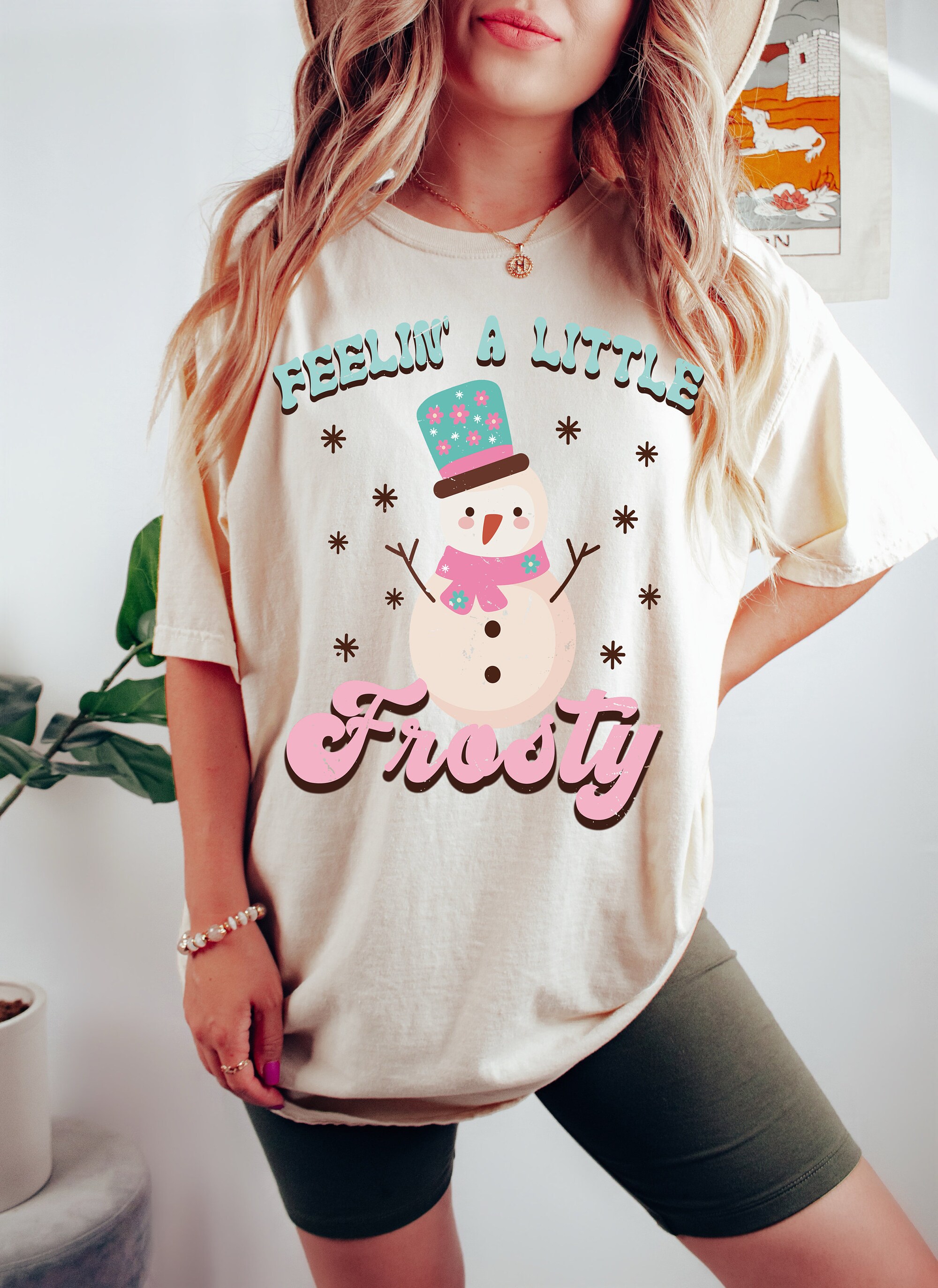 Funny & Cute Frosty Snowman Shirt: Retro Winter & Christmas Tee image 2