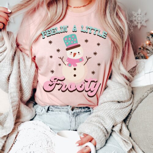 Funny & Cute Frosty Snowman Shirt: Retro Winter & Christmas Tee image 0