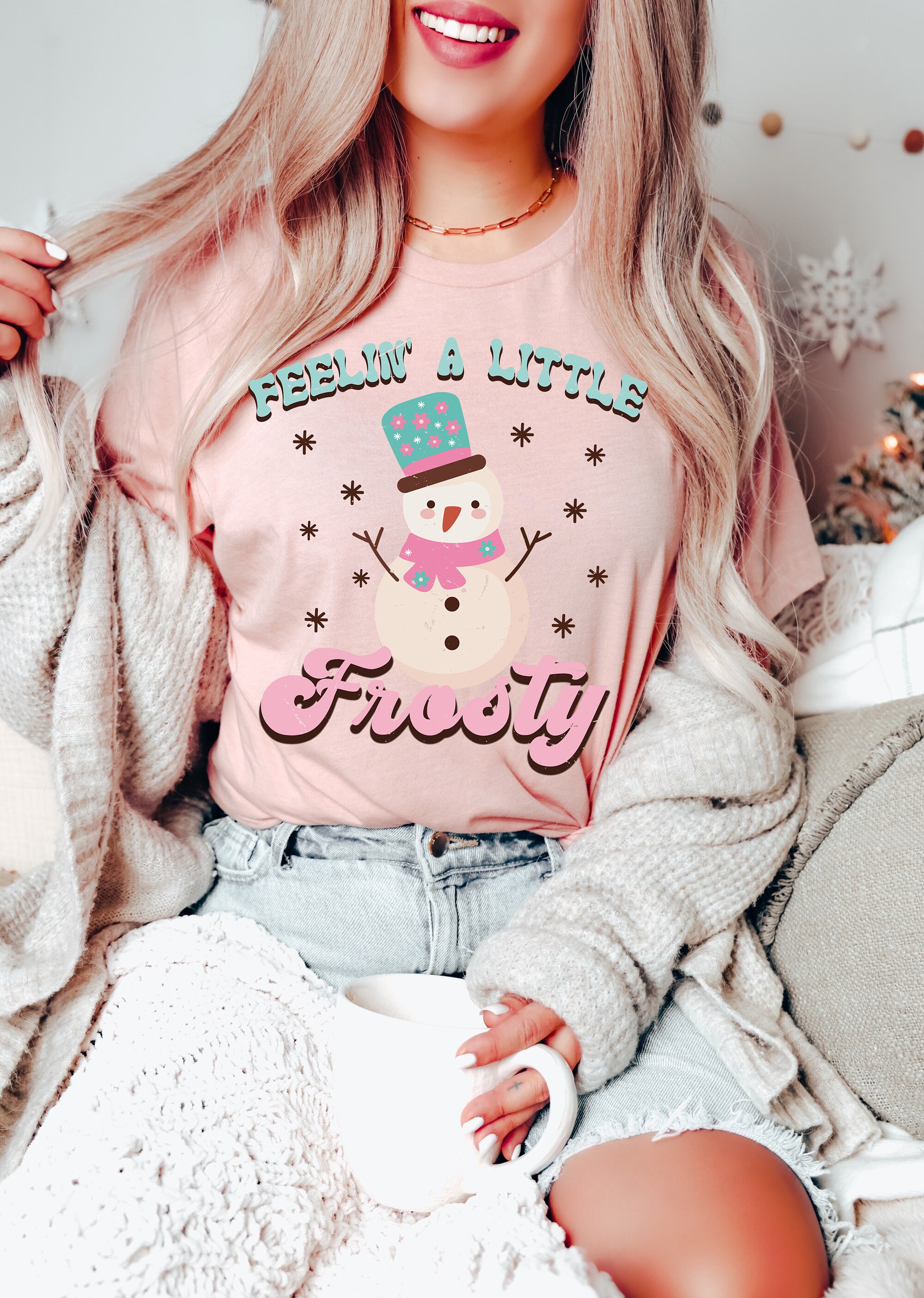 Funny & Cute Frosty Snowman Shirt: Retro Winter & Christmas Tee image 0