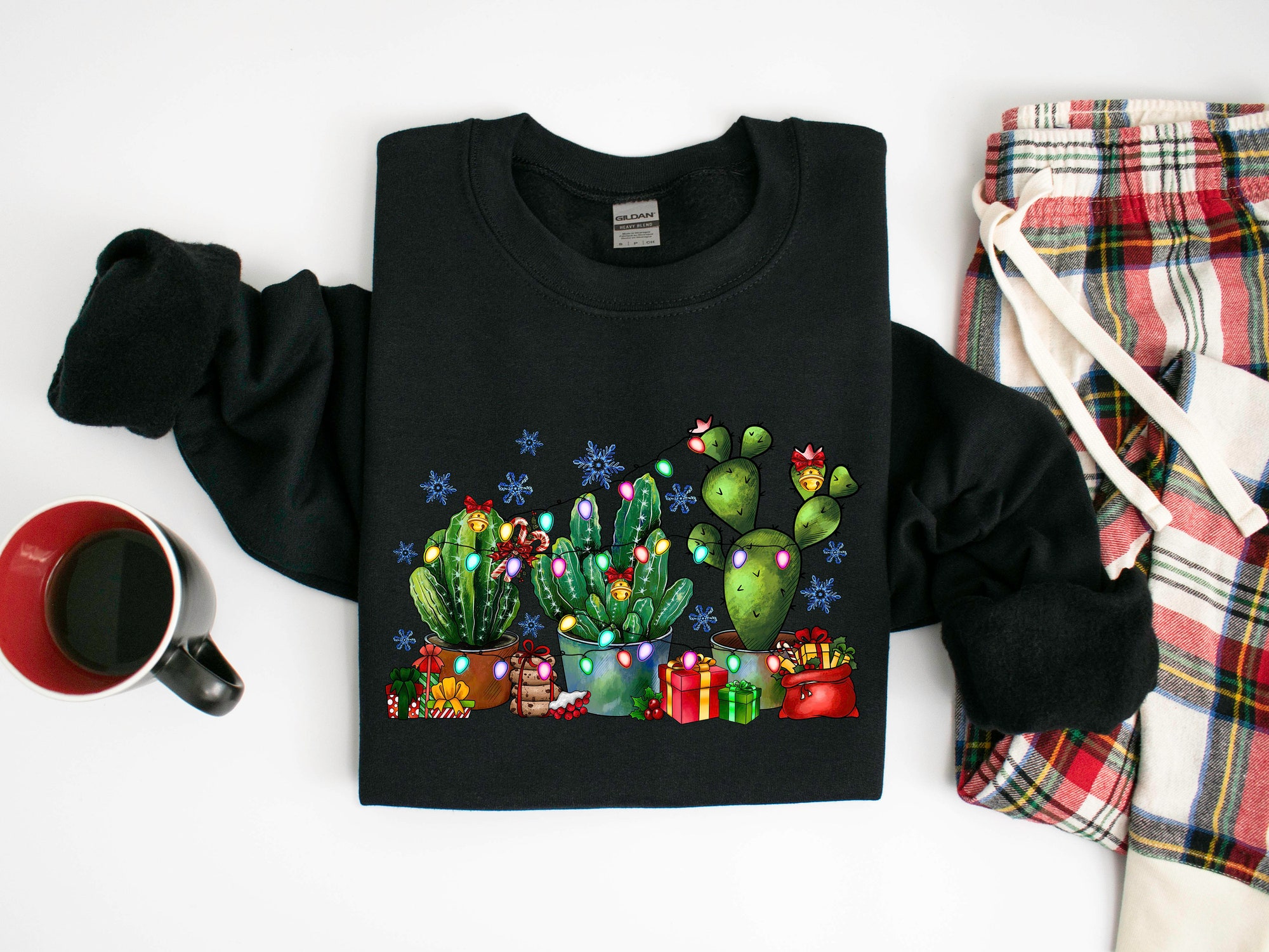 Christmas Sweatshirt | Santa Cactus & Funny Holiday Shirts image 4