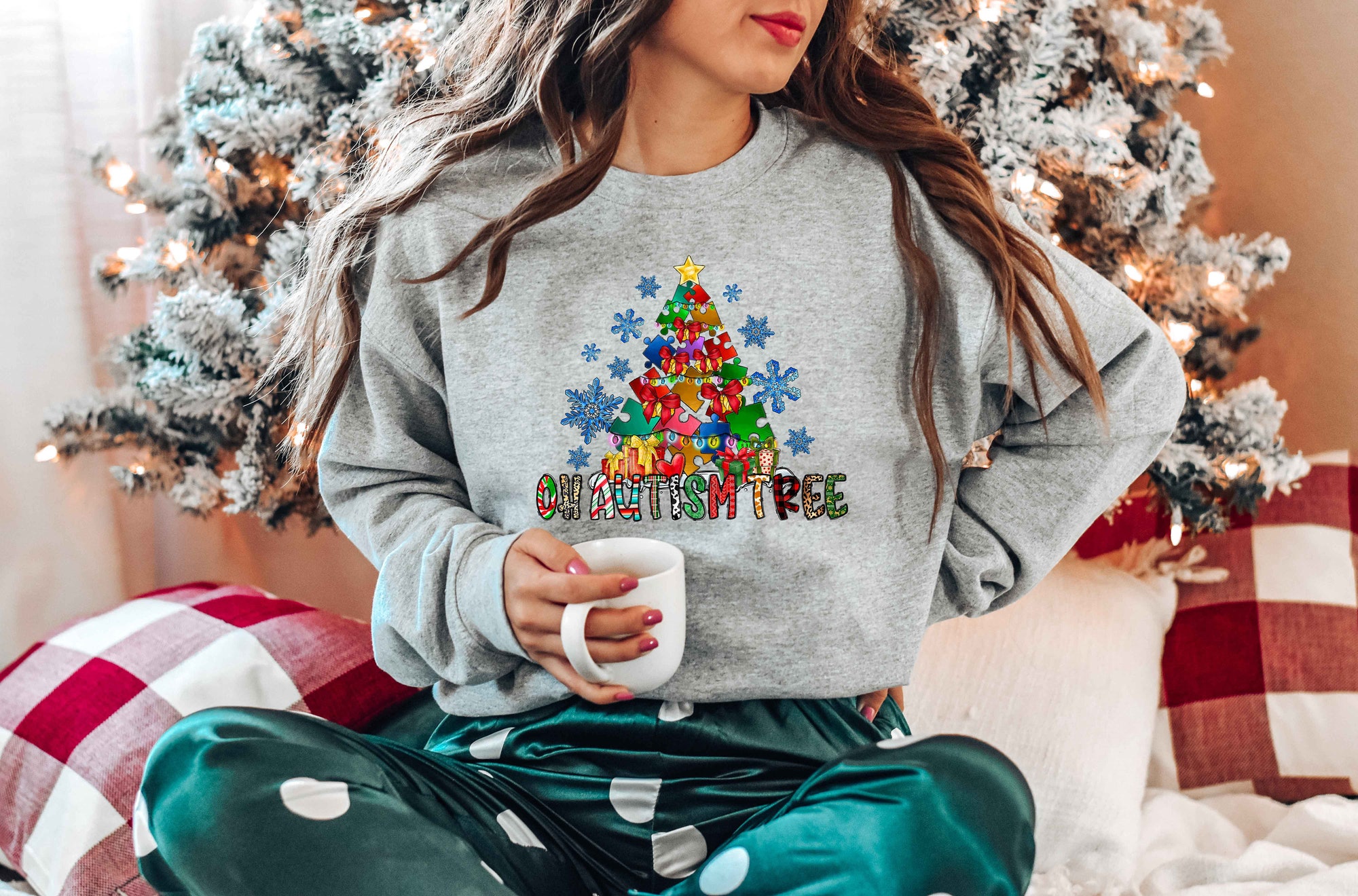 Christmas Puzzle Shirt | Merry Christmas Autism Awareness image 2