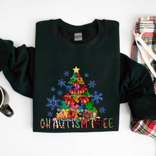 Christmas Puzzle Shirt | Merry Christmas Autism Awareness image 0