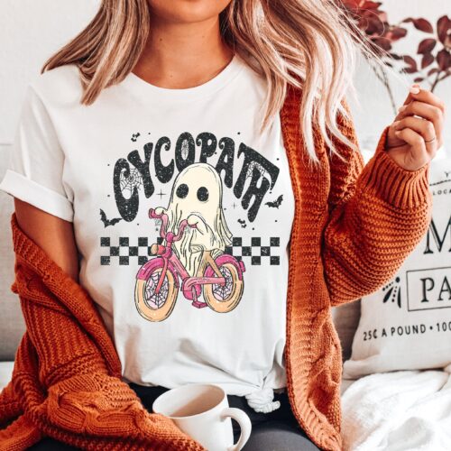 Cycopath Halloween Shirt, Cute Halloween Shirt, Spooky Season Shirt, Funny Halloween, Trendy Halloween Shirt, Ghost Tee, Halloween Gifts image 0