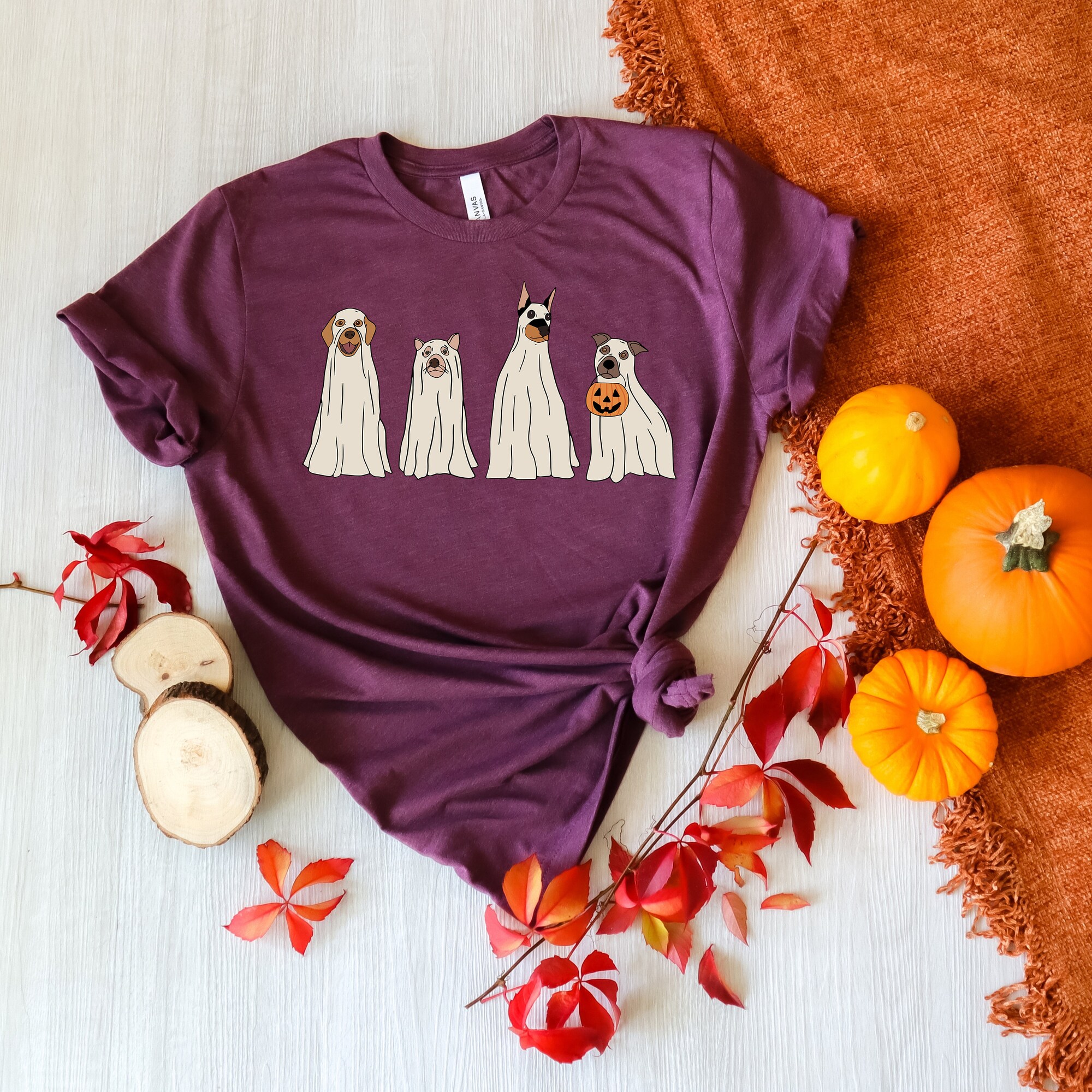 Boho Halloween: Cute Ghost Dog T-Shirts for Dog Lovers image 2