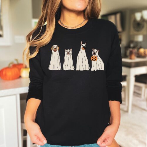 Boho Halloween: Cute Ghost Dog T-Shirts for Dog Lovers image 0