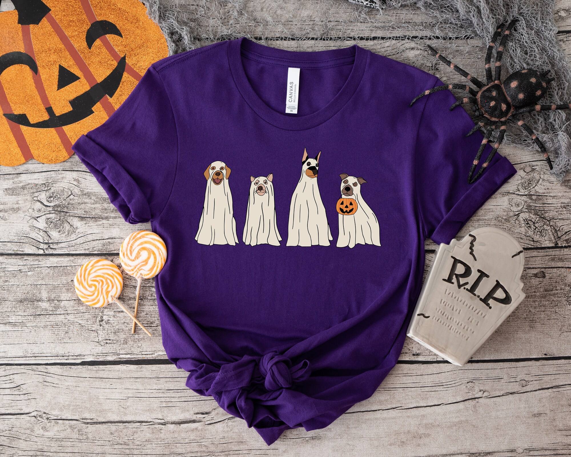 Boho Halloween: Cute Ghost Dog T-Shirts for Dog Lovers image 3