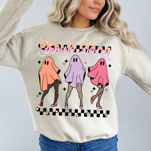 Funny & Spooky Checkered Halloween Squad Shirts image 0