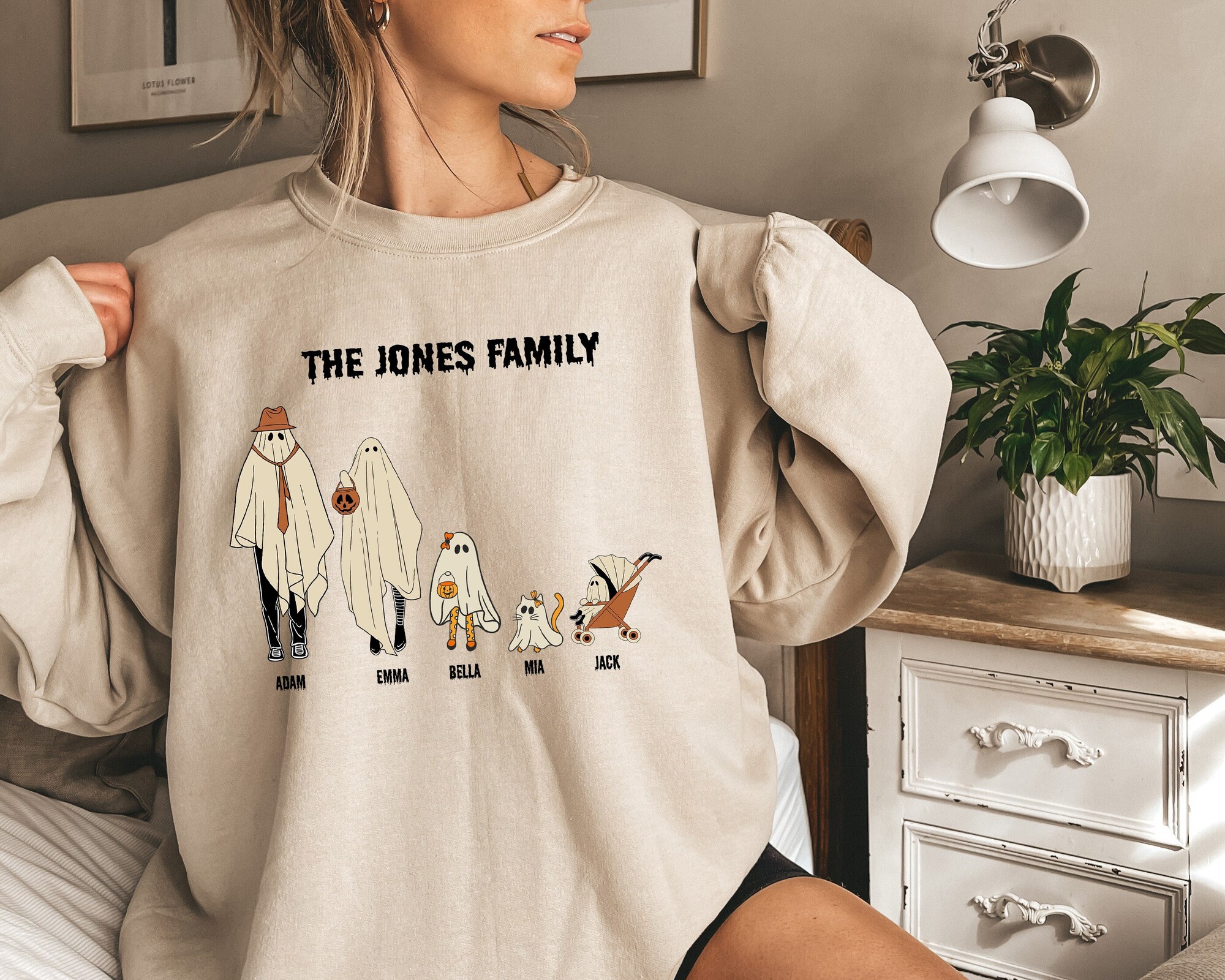 Customized Family Matching Ghouls Shirt: Personalized Halloween Family Portrait Tee image 1