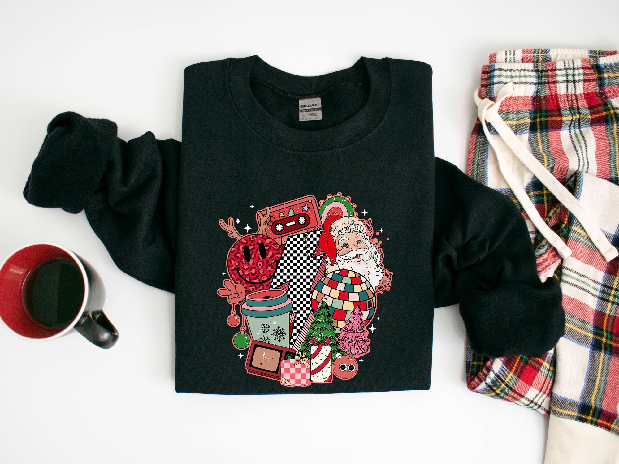 Christmas Music Cassette Tapes Sweatshirt: Songs Party Shirt Retro Gift Tee image 4