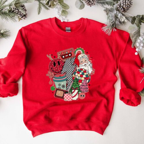 Christmas Music Cassette Tapes Sweatshirt: Songs Party Shirt Retro Gift Tee image 0