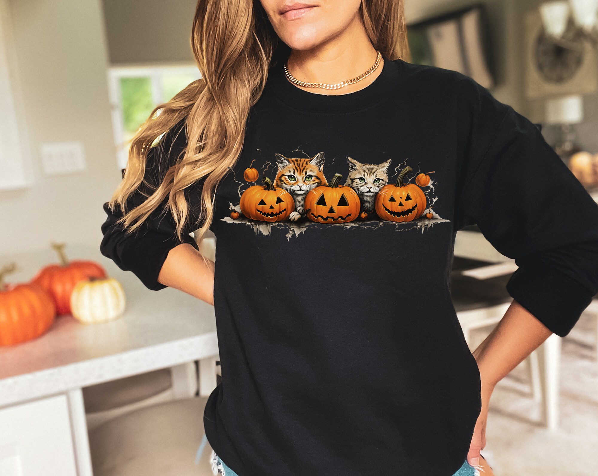 Funny Halloween & Pumpkin Cat Shirts: Ideal for Cat Lovers image 3