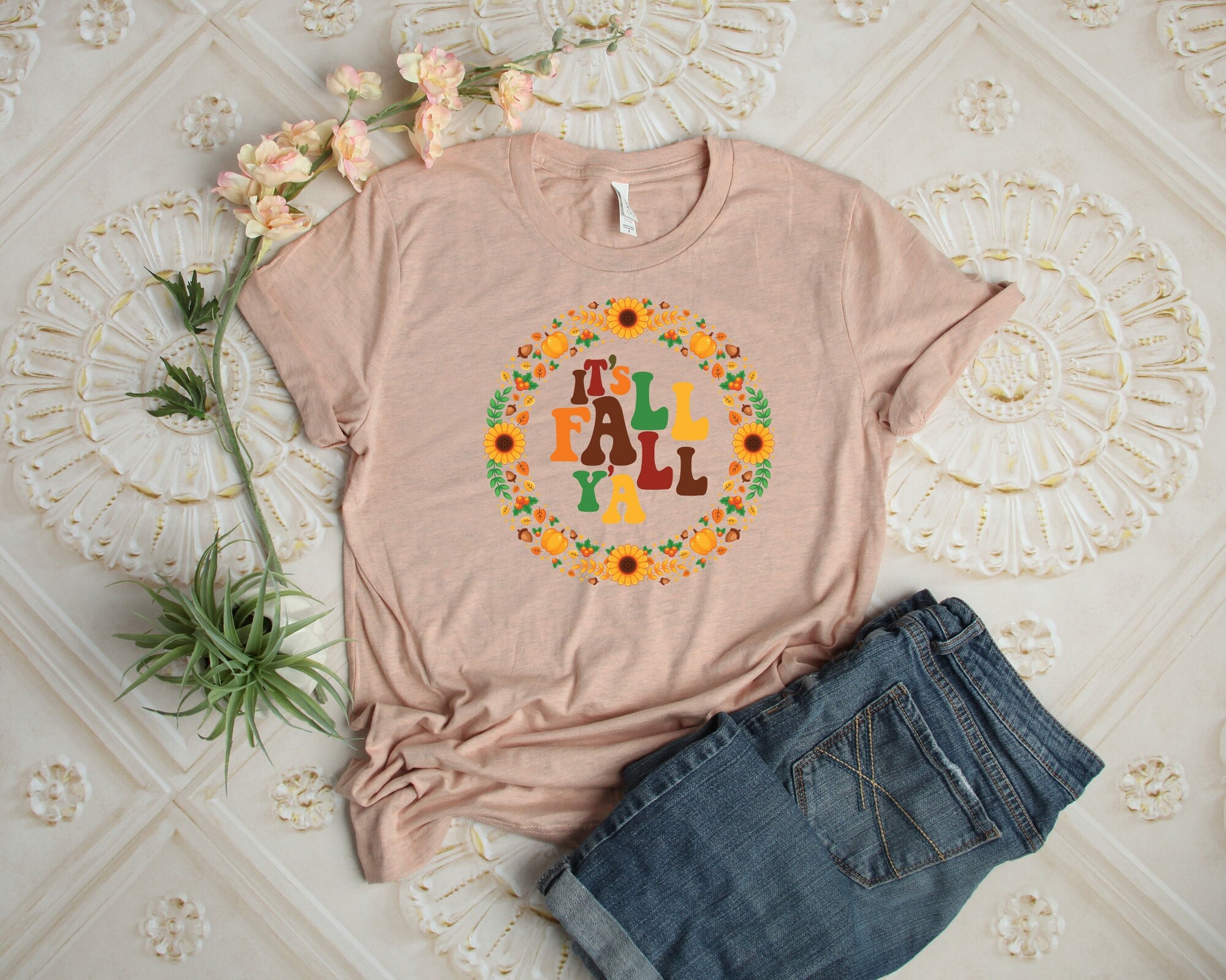 It's Fall Y'all Shirt, Fall Women Shirt, Thanksgiving Family Shirt, Cute Turkey Shirt, Autumn Tee, Thanksgiving Mom Tshirt, Fall Shirt image 6