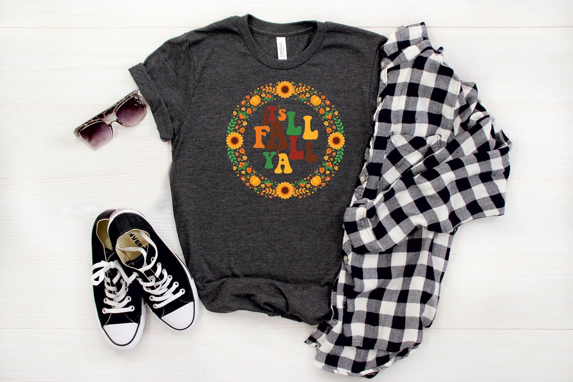It's Fall Y'all Shirt, Fall Women Shirt, Thanksgiving Family Shirt, Cute Turkey Shirt, Autumn Tee, Thanksgiving Mom Tshirt, Fall Shirt image 0