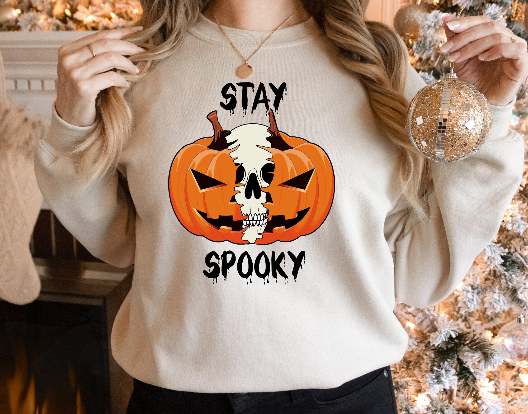 Stay Spooky: Women's Halloween Sweatshirt & Ghost Hoodie Gift image 1