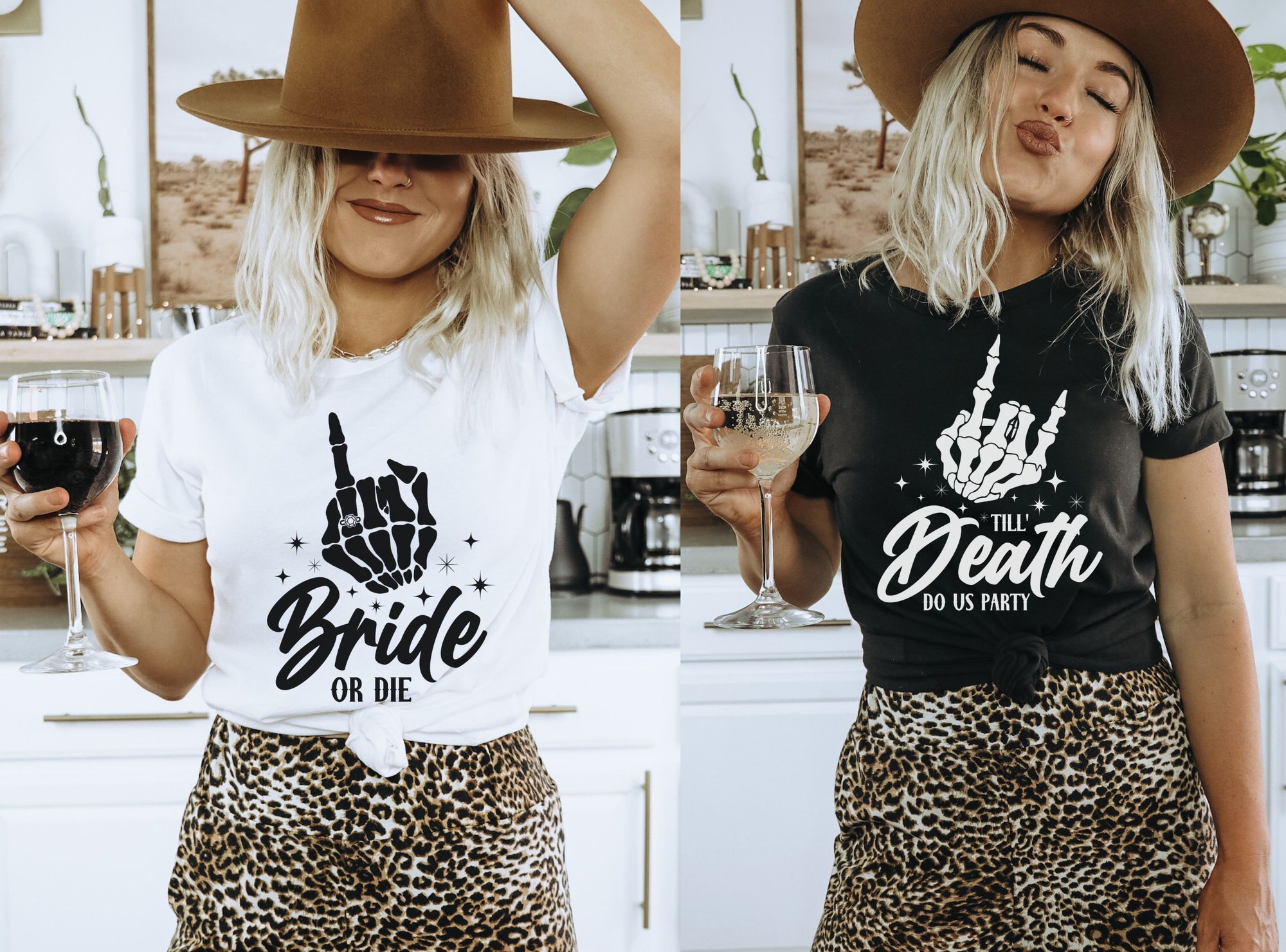 Spooky & Goth Bachelorette Party Shirts - Bride or Die Tees image 1