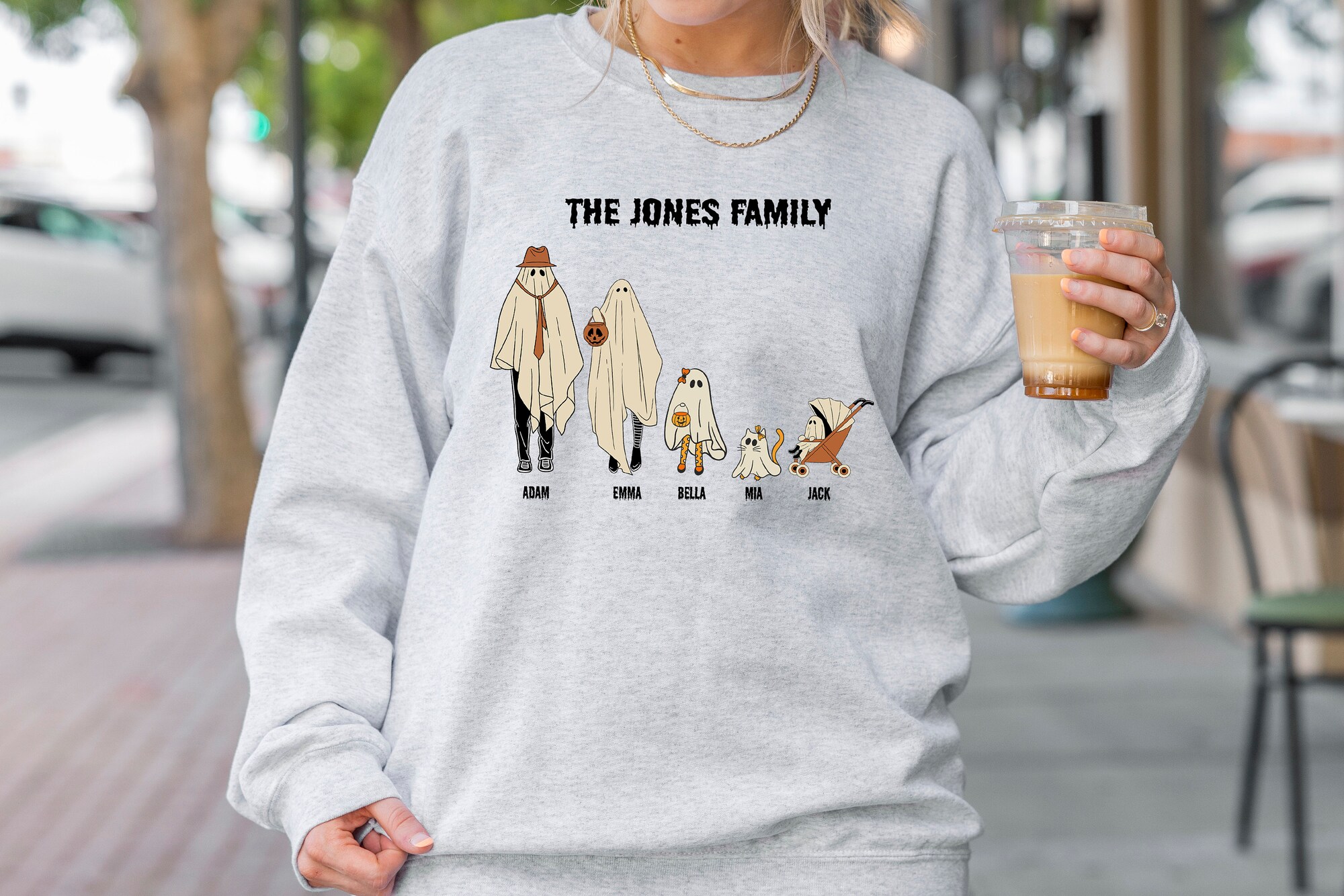 Customized Family Matching Ghouls Shirt: Personalized Halloween Family Portrait Tee image 4