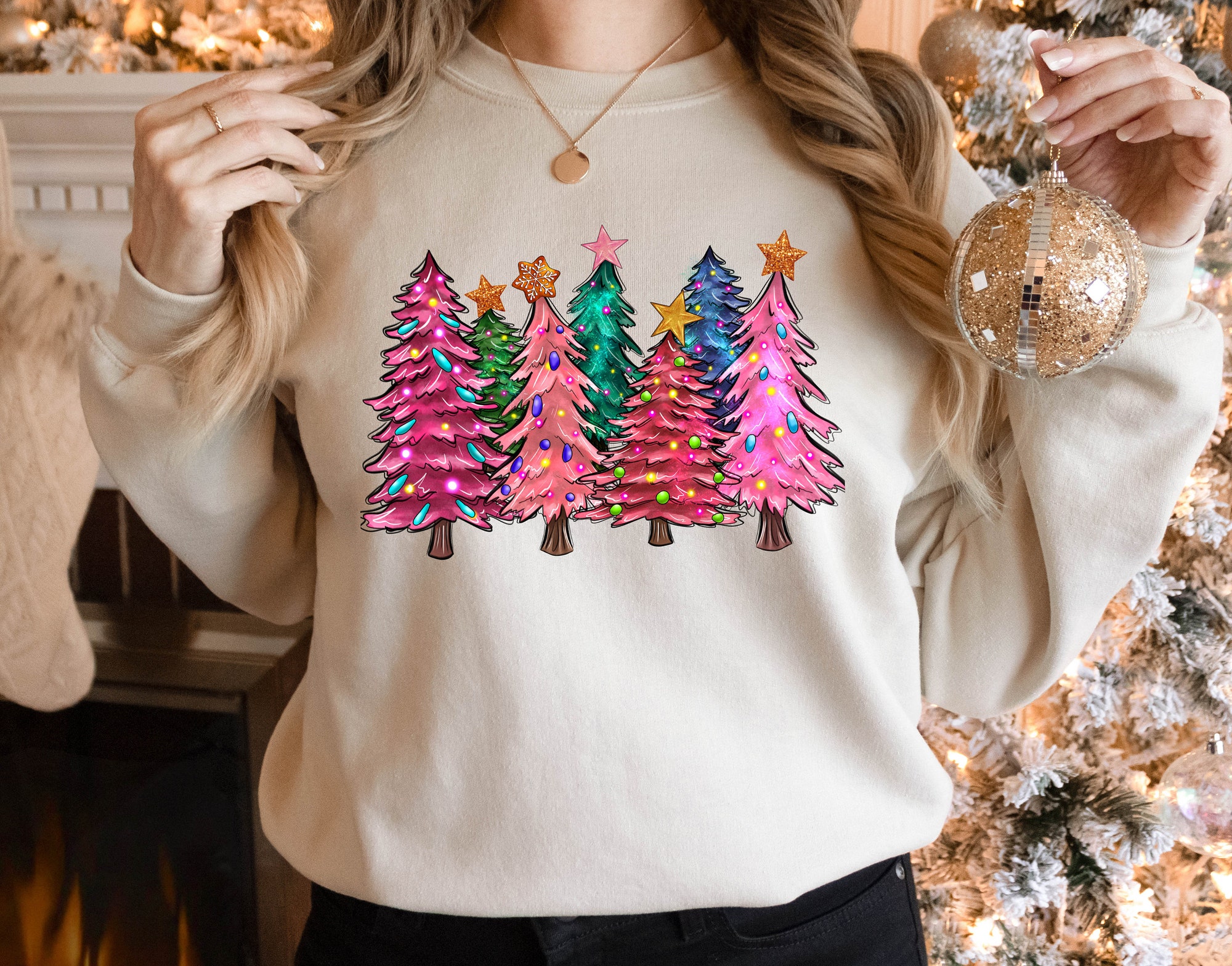 Christmas Tree Sweatshirt | Tis The Season Party Tee & Sweater image 2