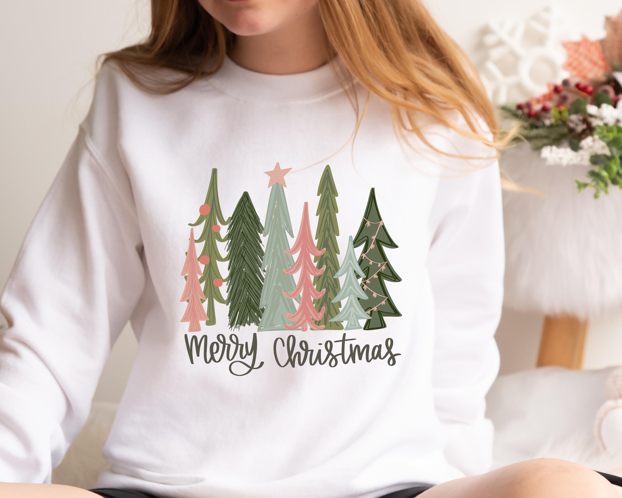 Christmas Tree Sweatshirt: Cake Sweater Tis The Season Party Tee image 2