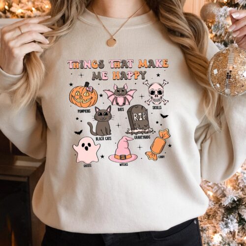 Retro Halloween Sweatshirt Halloween aRetro Halloween Sweatshirt for WomenHalloween Shirt for Women Happy Halloween Shirt Funny Halloween ShirtHalloween Witches Halloween image 0