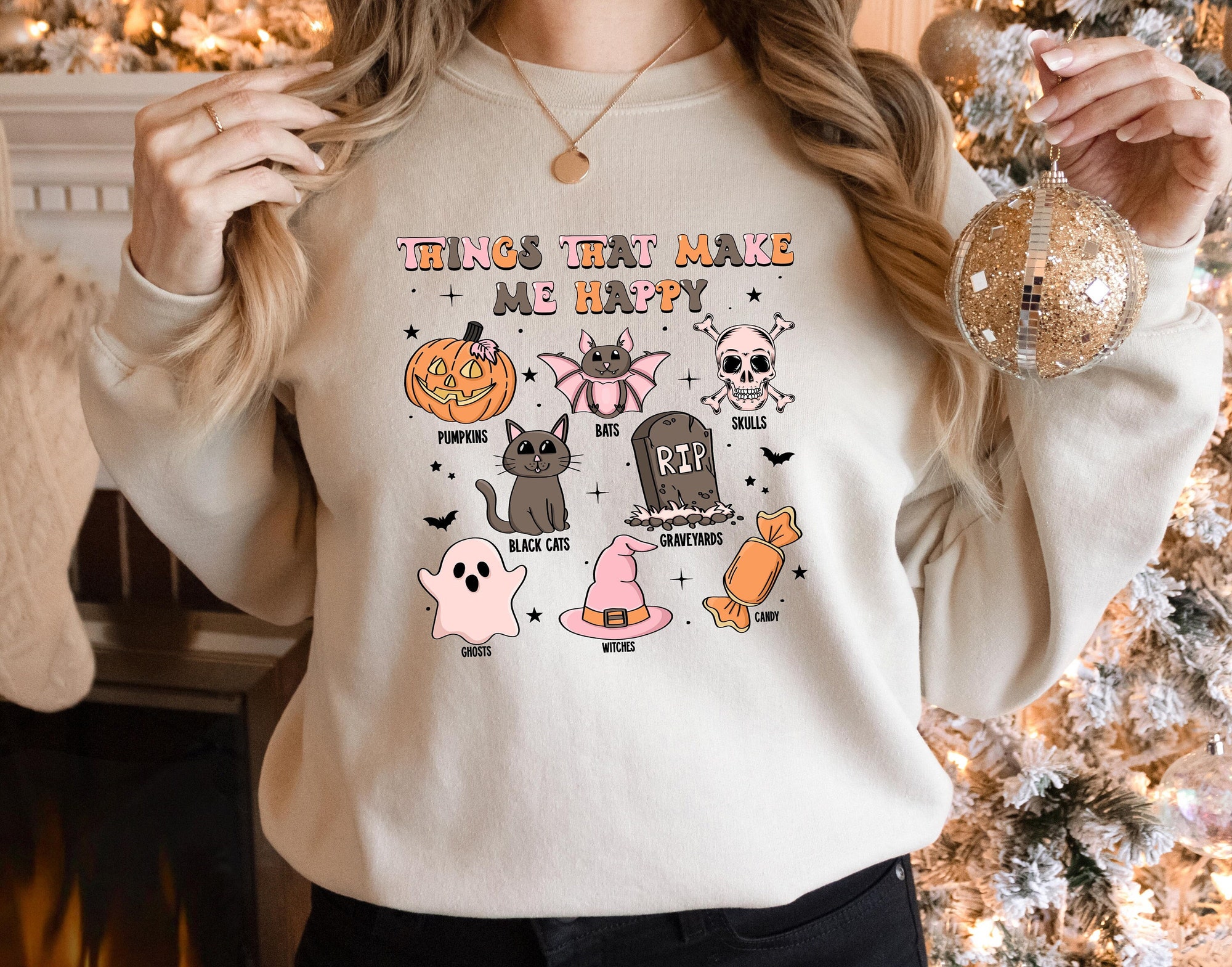 Retro Halloween Sweatshirt Halloween aRetro Halloween Sweatshirt for WomenHalloween Shirt for Women Happy Halloween Shirt Funny Halloween ShirtHalloween Witches Halloween image 0