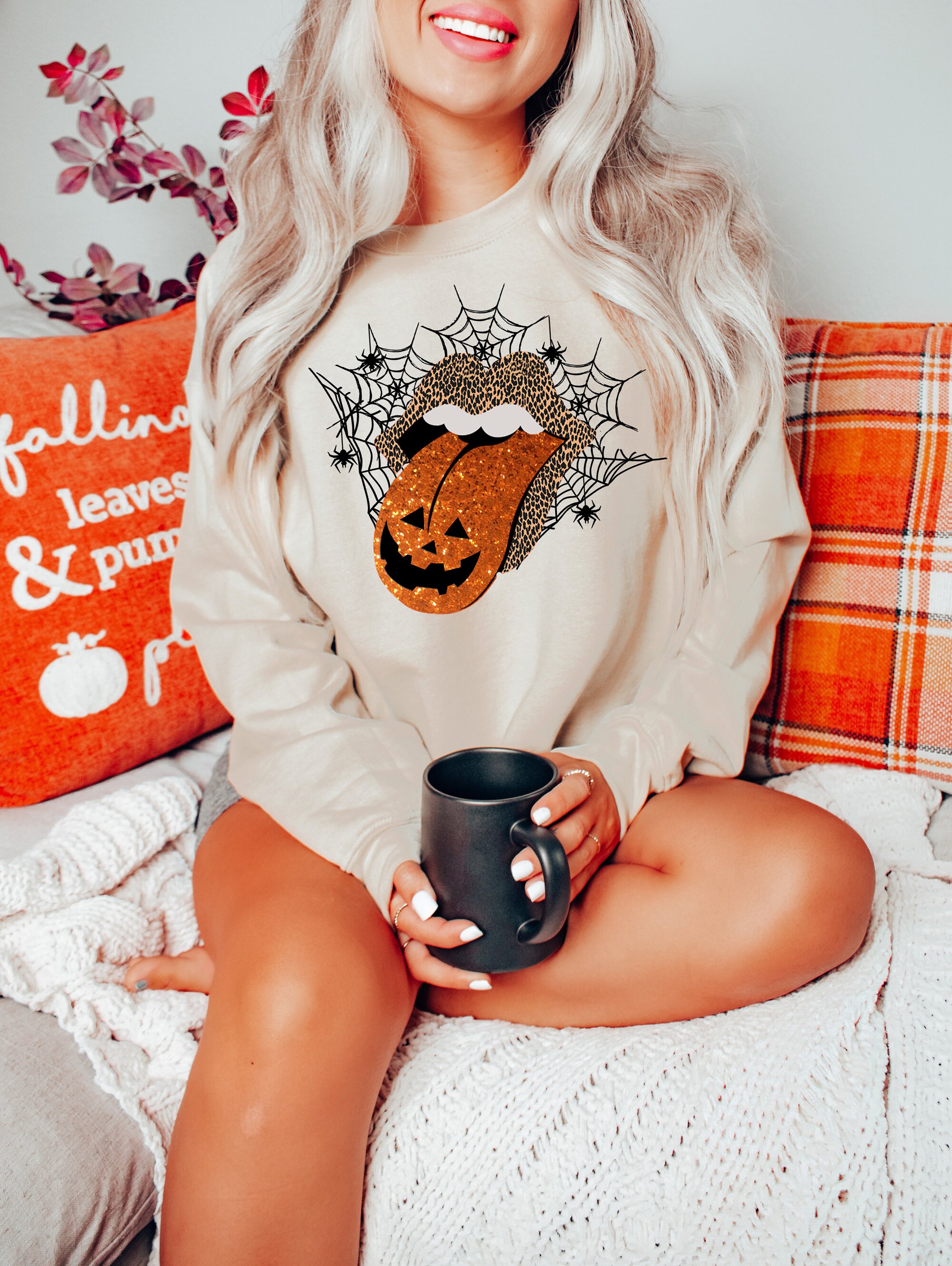 Pumpkin Lips: Trendy Women's Halloween Shirt image 0