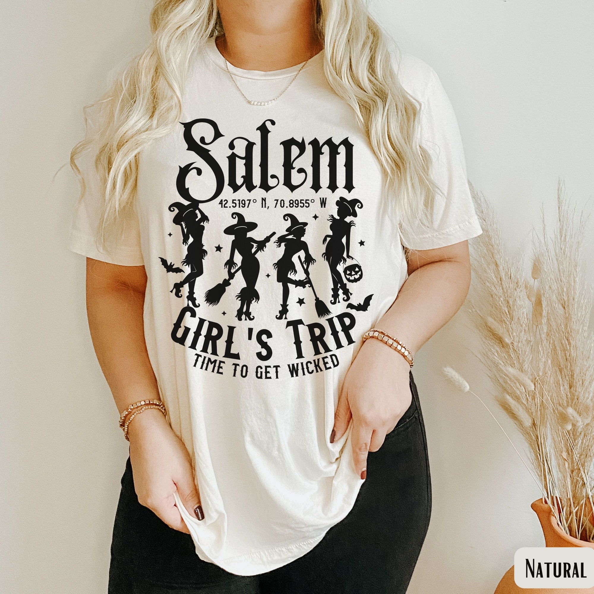 Witchy Girls Trip & Salem Witch Bachelorette Halloween Tees image 2