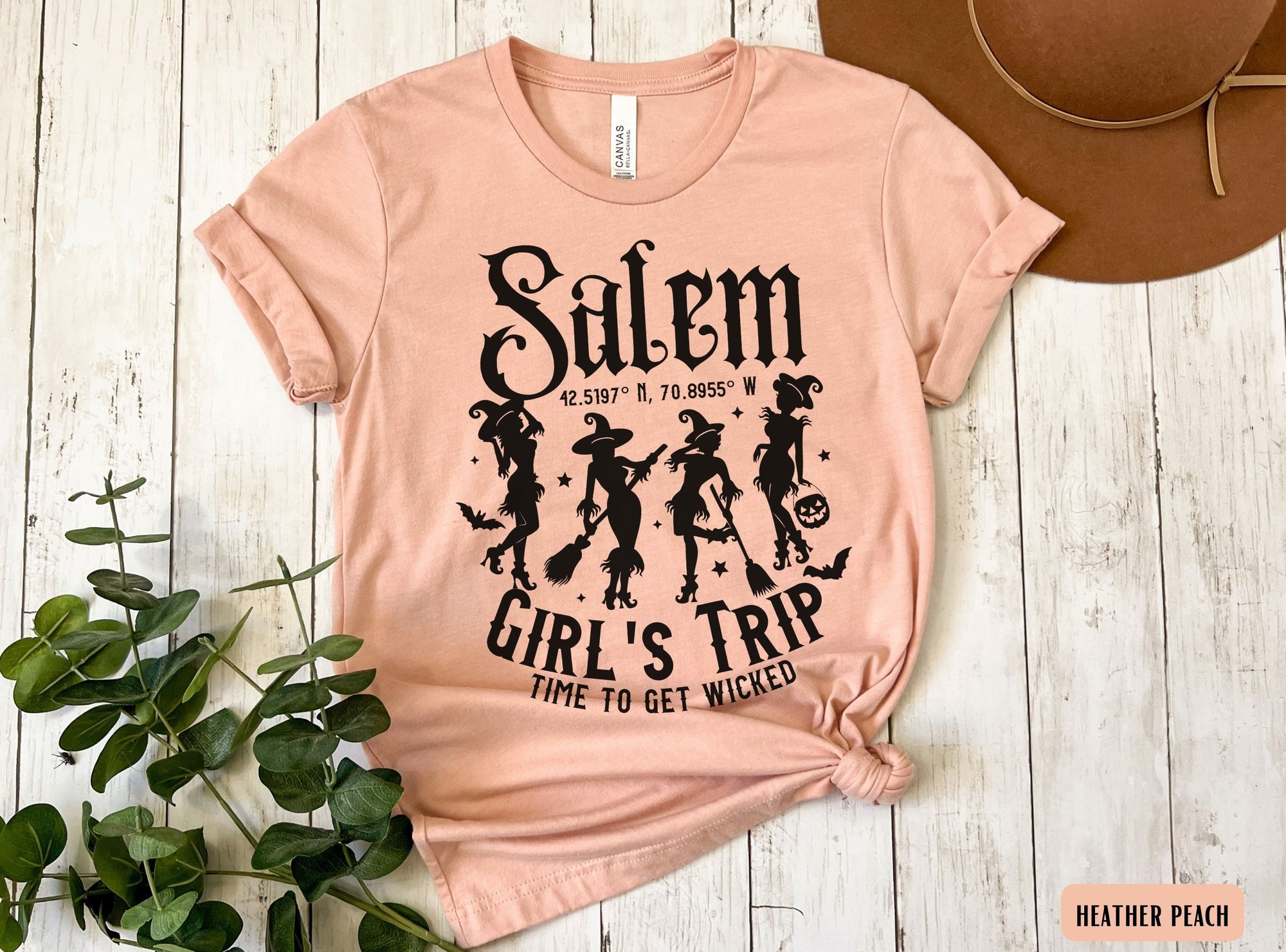 Witchy Girls Trip & Salem Witch Bachelorette Halloween Tees image 5