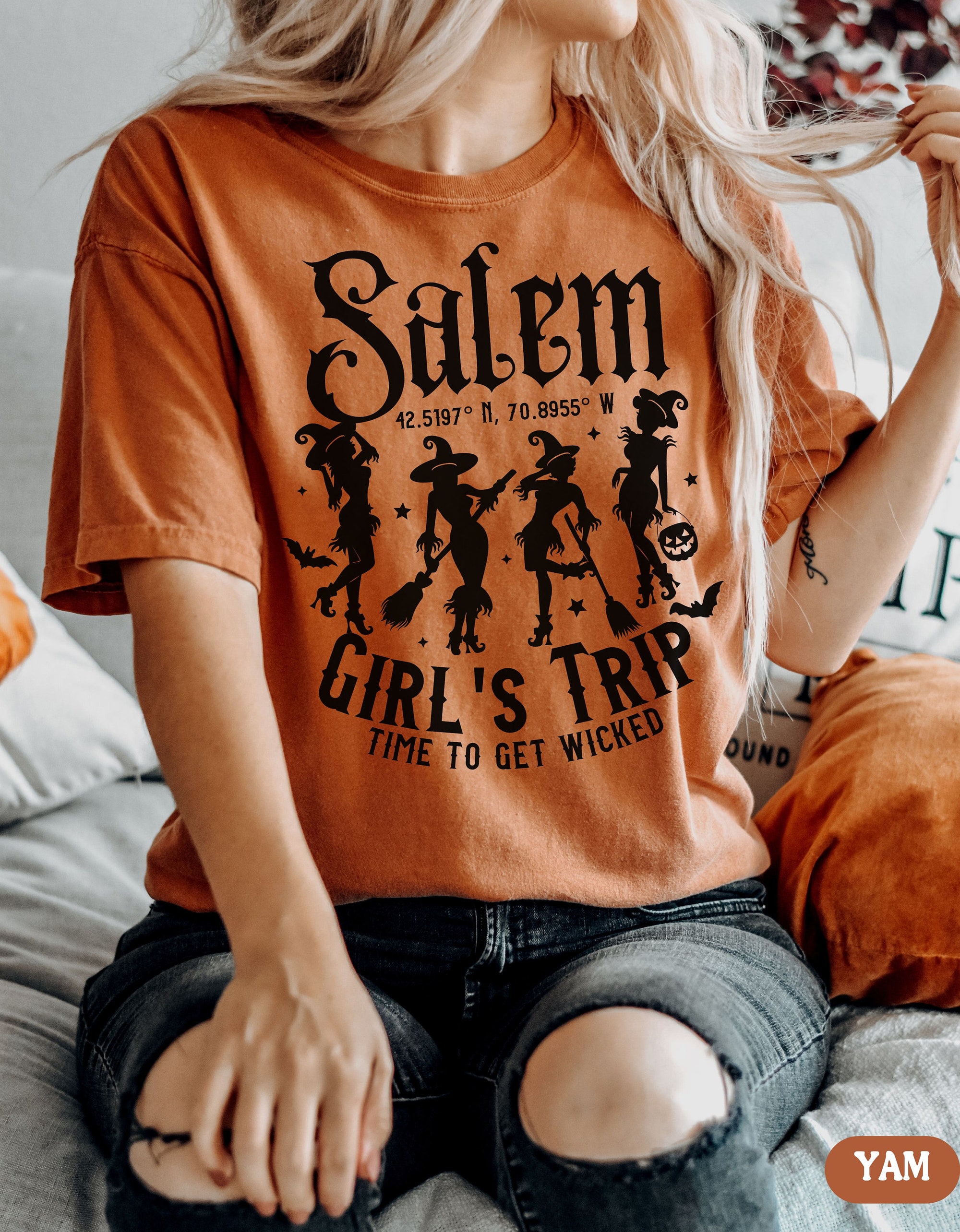 Vintage Witch & Salem Girls Trip Bachelorette Shirts image 5