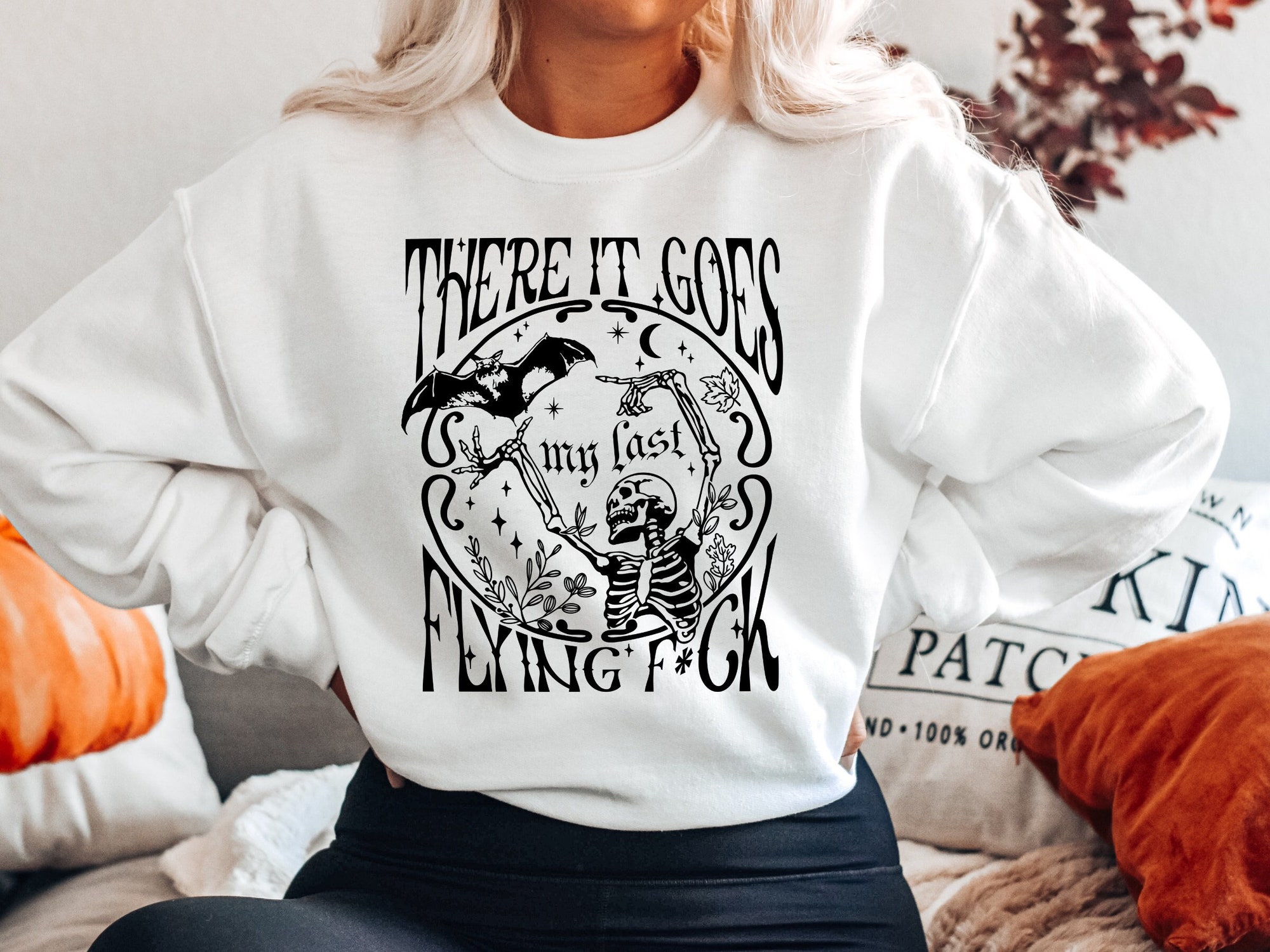 There It Goes My Last F*ck Shirt - Funny Halloween Skeleton Gift image 2