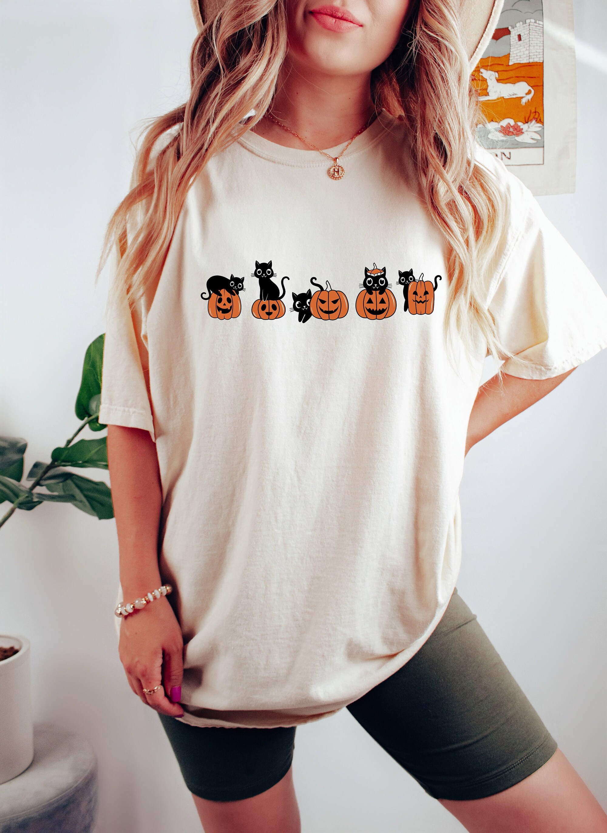 Halloween Black Cat Shirt: Fall Pumpkin Cat Shirt image 0