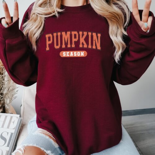 Vintage Pumpkin Season Sweatshirt: Retro Fall Vibes Halloween Shirt image 0