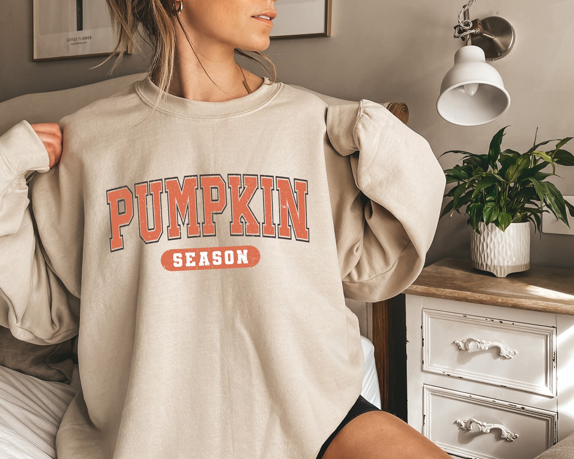 Vintage Pumpkin Season Sweatshirt: Retro Fall Vibes Halloween Shirt image 2