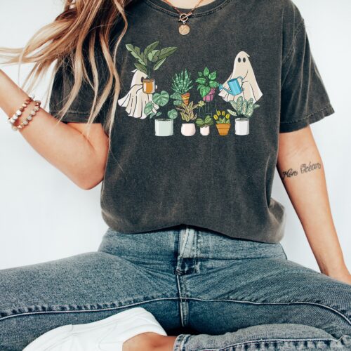 Spooky & Fun: Plant Lady Ghost Sweatshirt for Halloween & Fall image 0