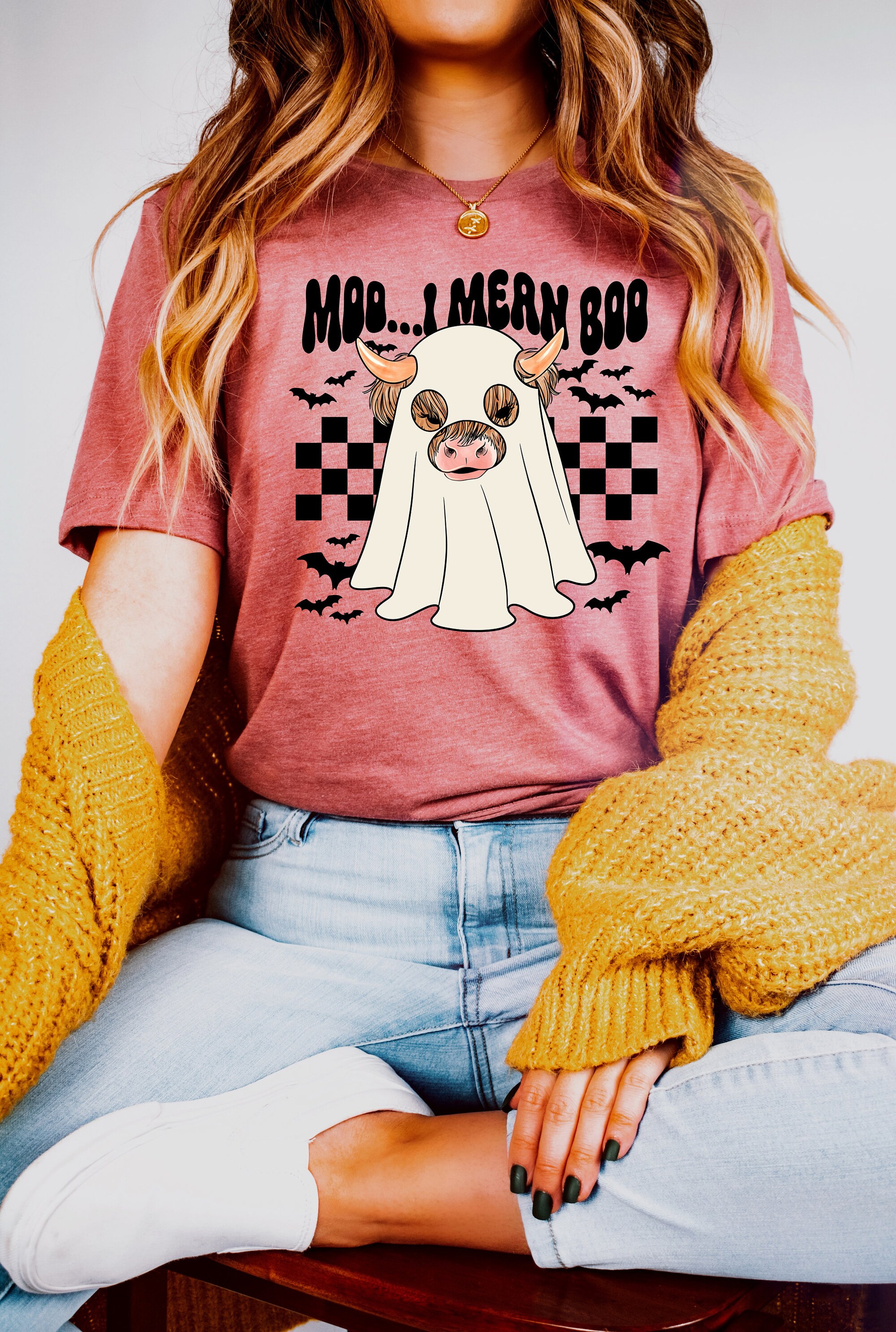 Spooky Highland Cow: Halloween Shirt & Gifts - Moo I Mean Boo image 2