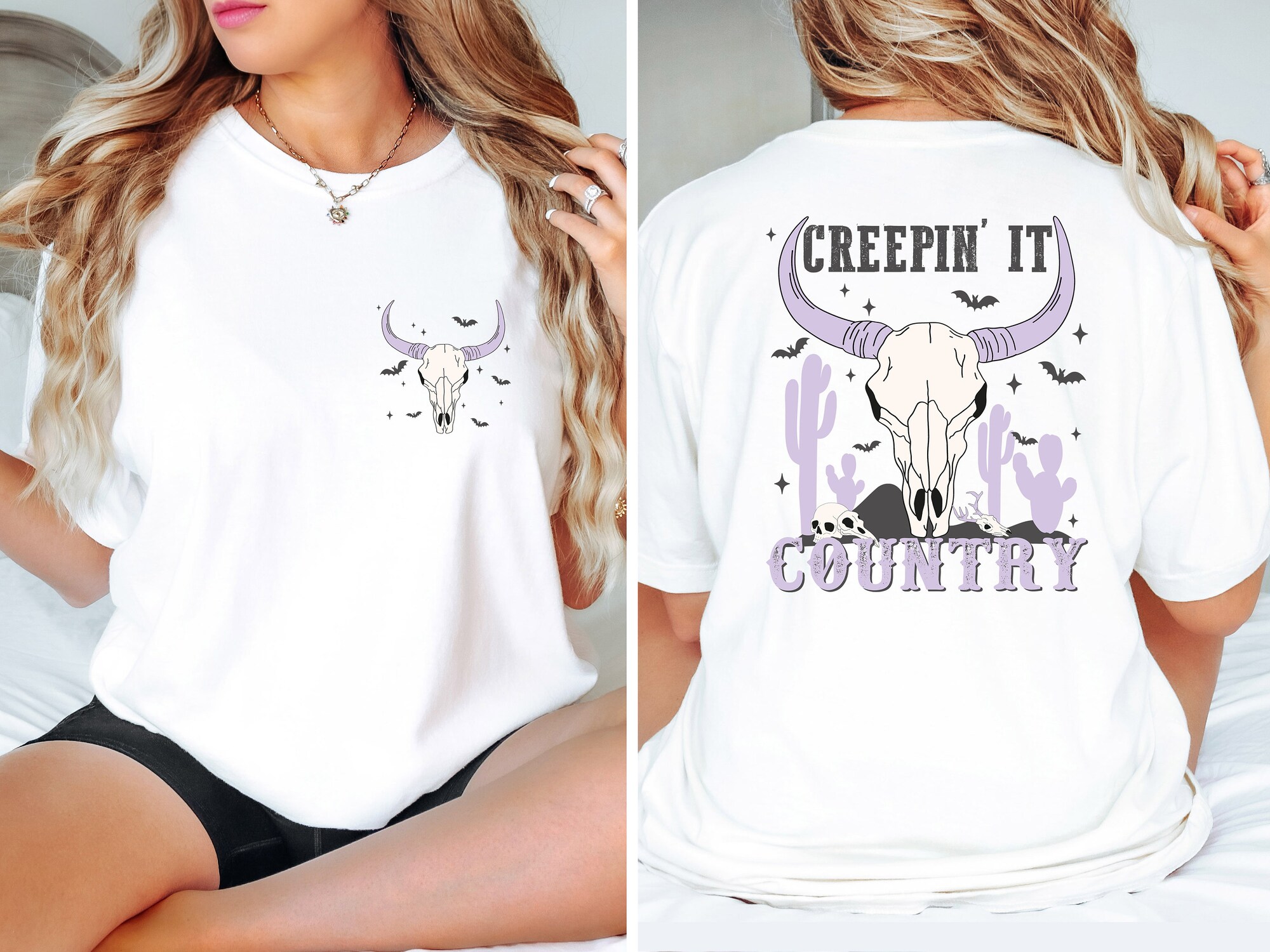 Creepin It Country Shirt: Cowboy Ghost Western Halloween Tee image 1