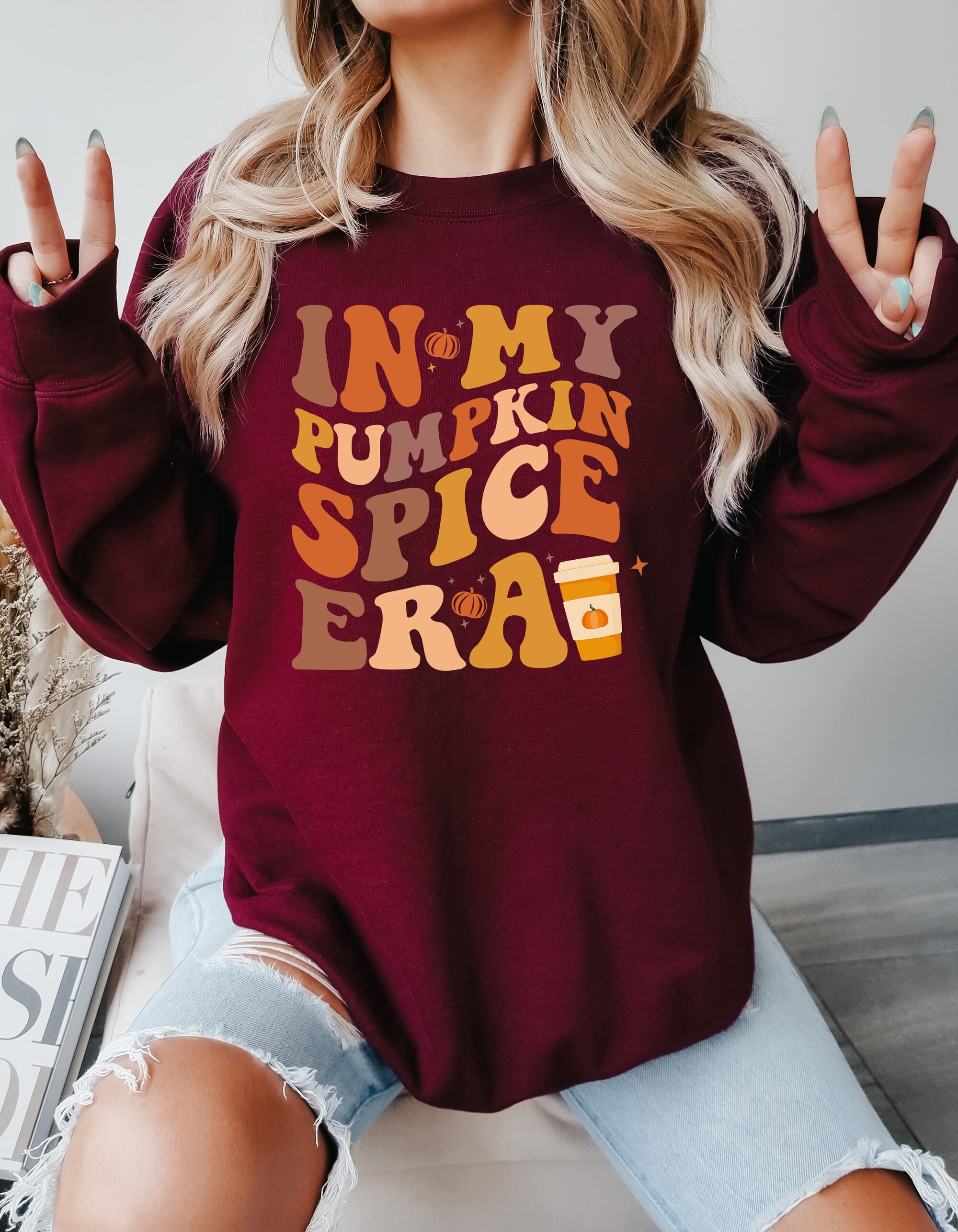 In My Pumpkin Spice Era Sweatshirt: Fall Coffee Lover & Halloween Shirt image 4