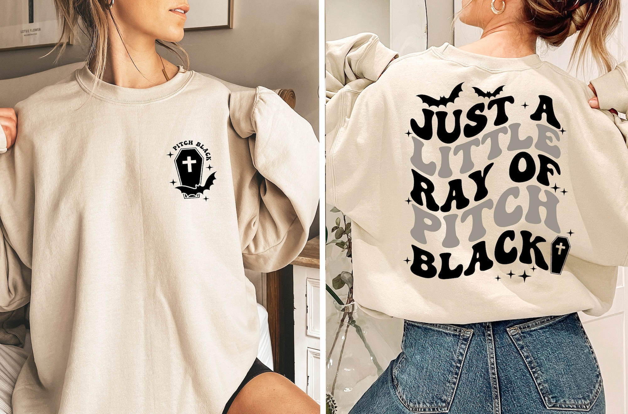 Just A Little Ray Of Pitch Black Sweatshirt Funny Halloween T-shirt image 3