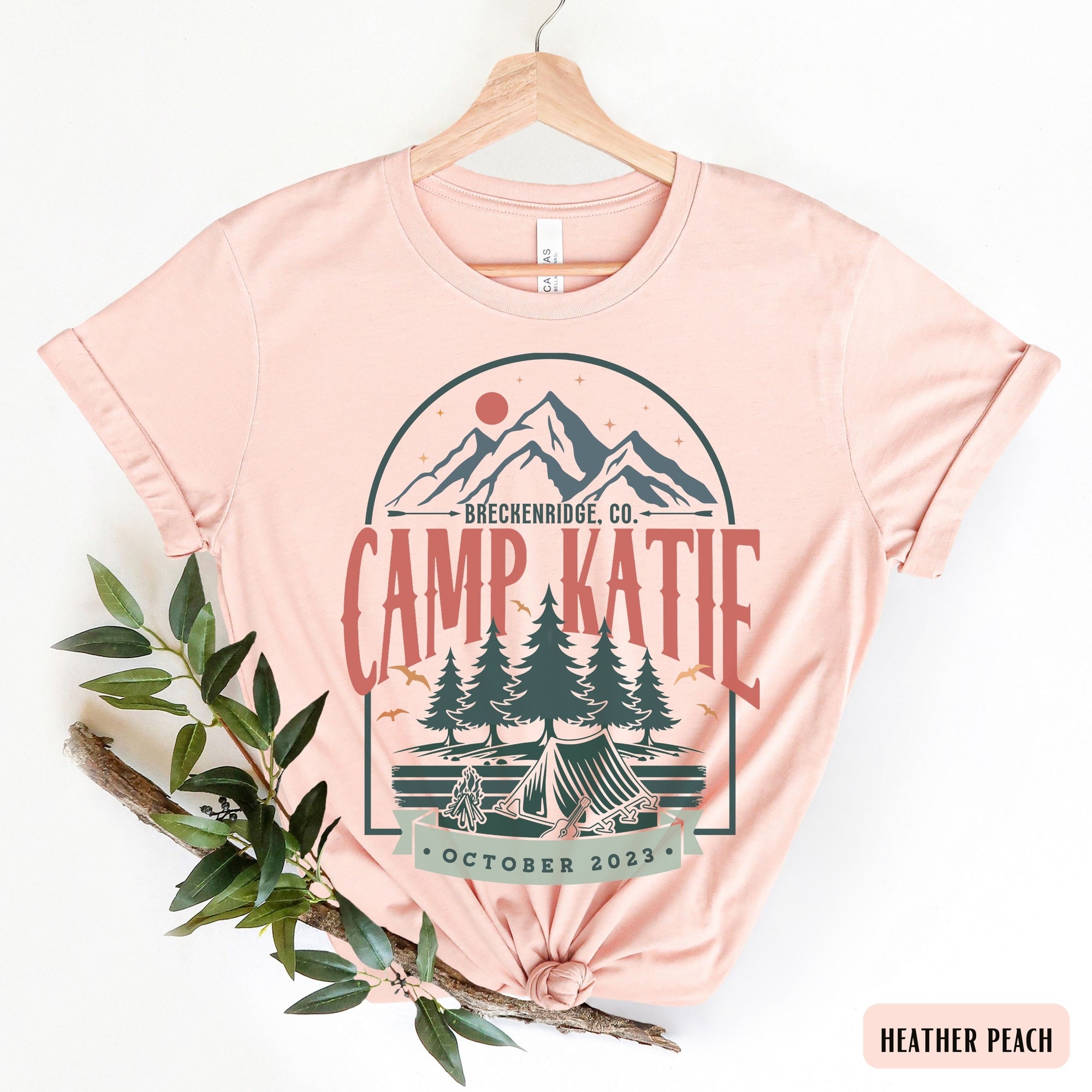 Custom Camp Bachelorette Tees - Retro Mountain & Lake Bridal Party image 5