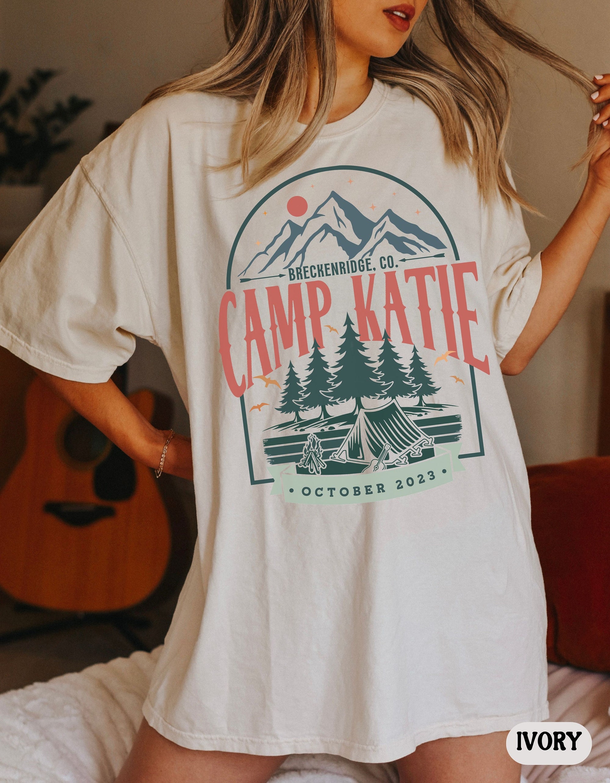 Vintage Camping Bachelorette & Mountain Bride Party Tees image 0