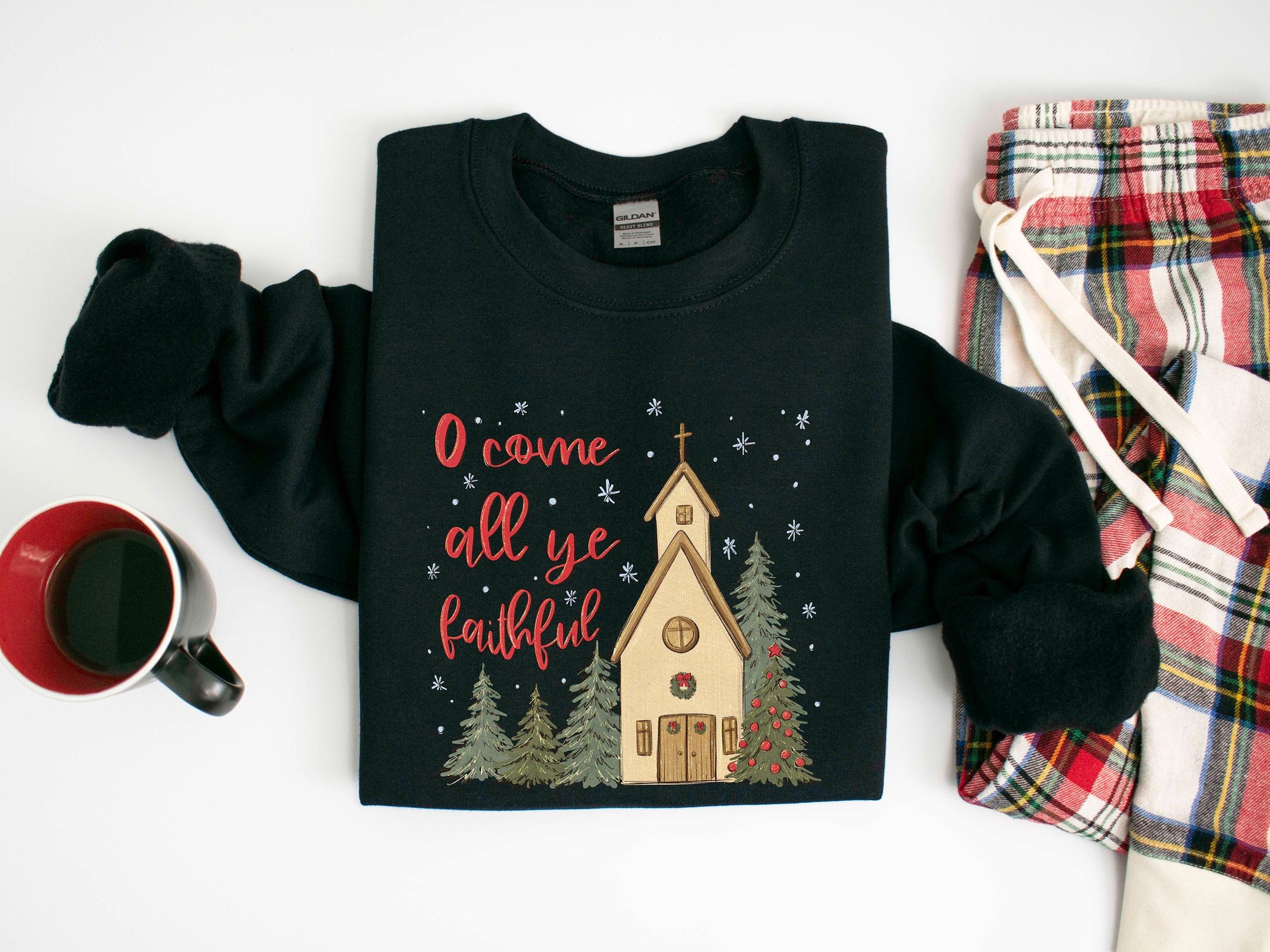 O Come Christmas Season Sweatshirt: Christian Nativity Story Tee Religious Gift image 0