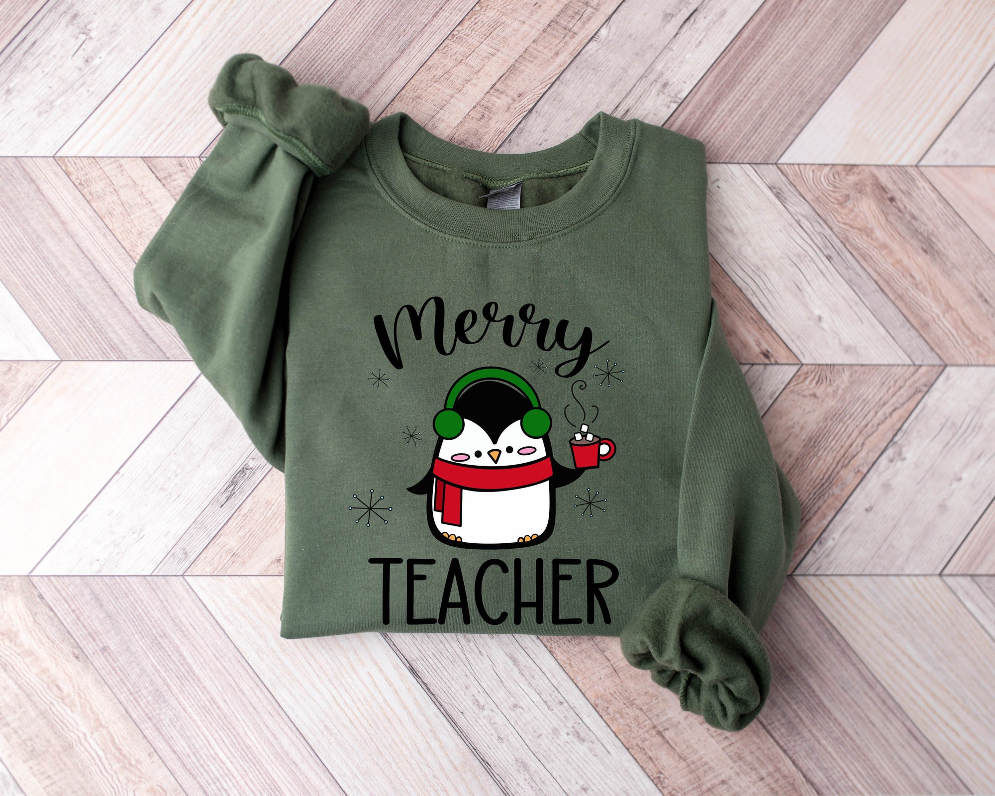 Merry Christmas Teacher Sweatshirt | Gift for Teachers image 1